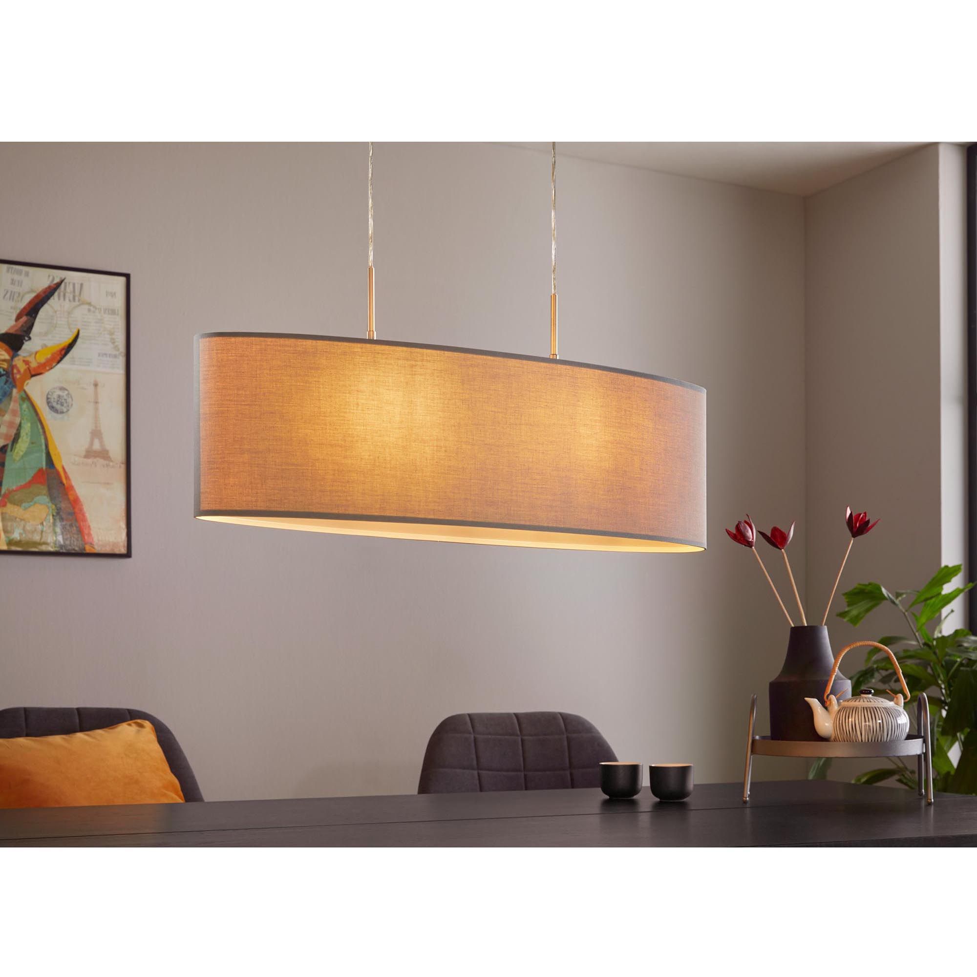 Suspension PASTERI tissu gris Ø75cm
