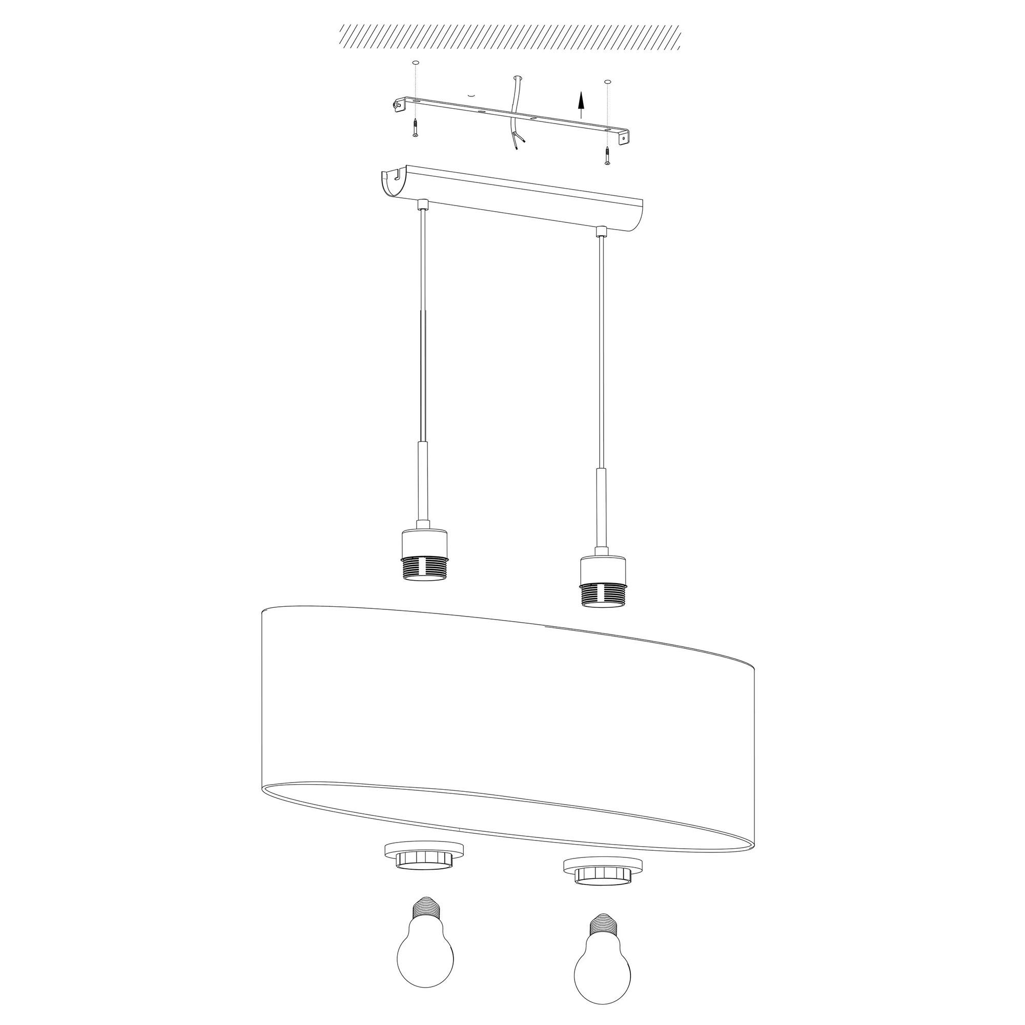 Suspension PASTERI tissu gris Ø75cm