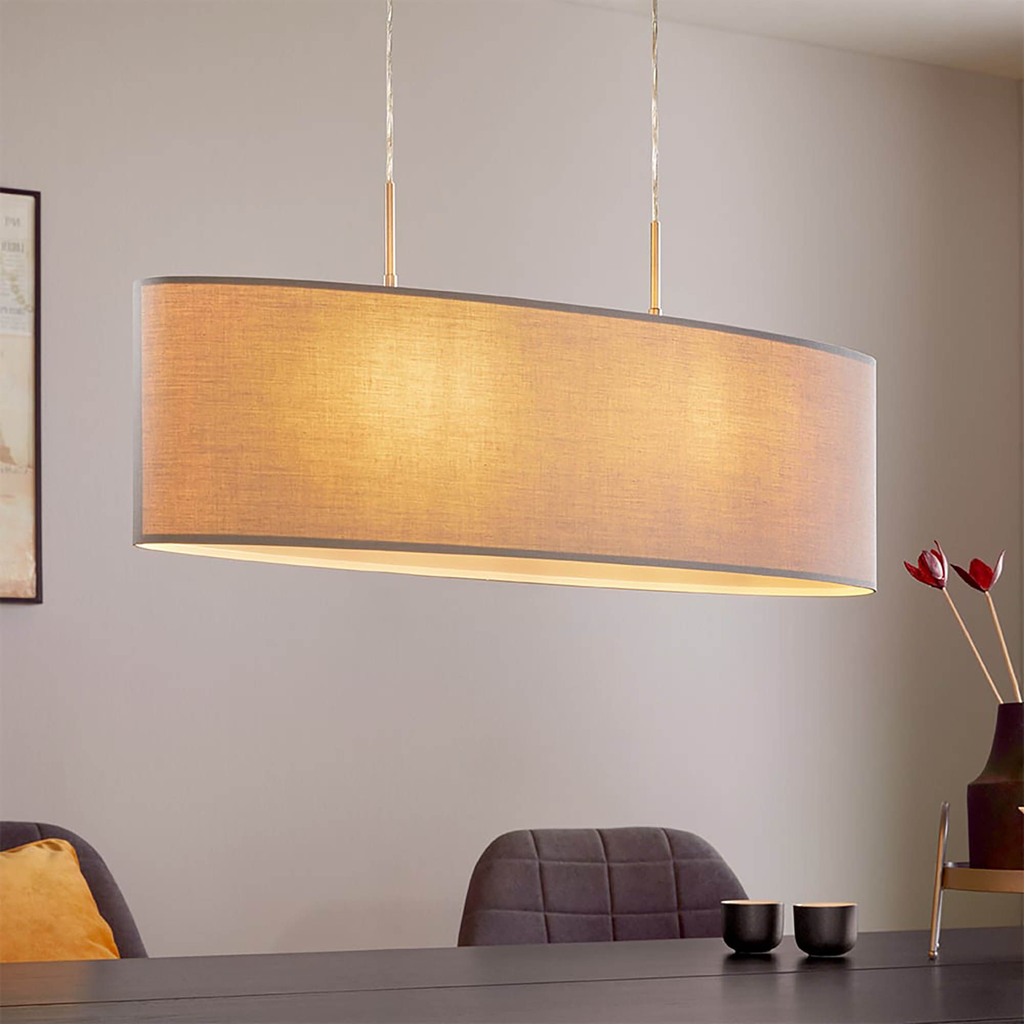 Suspension PASTERI tissu gris Ø75cm