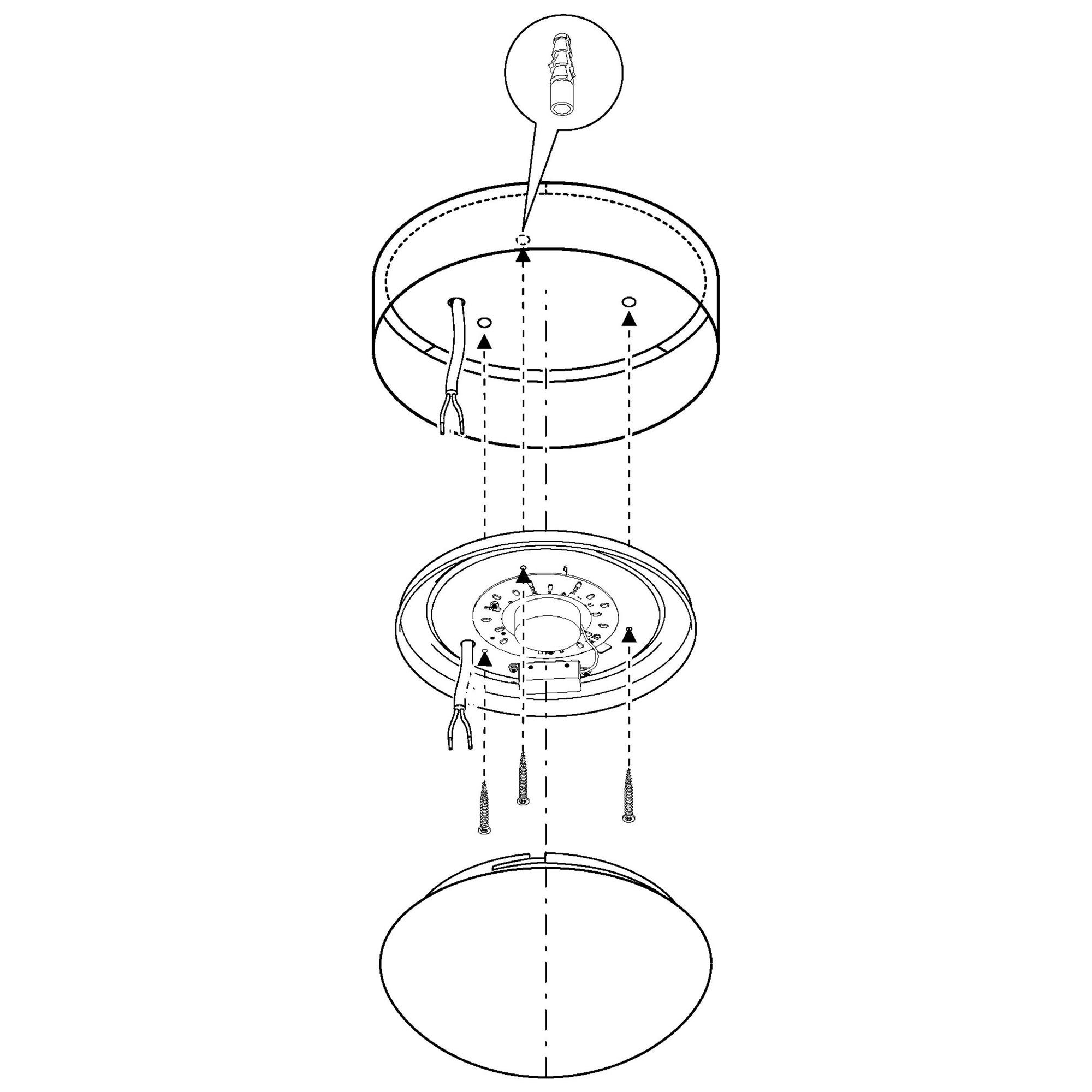 Suspension LED PASTERI tissu blanc Ø32cm
