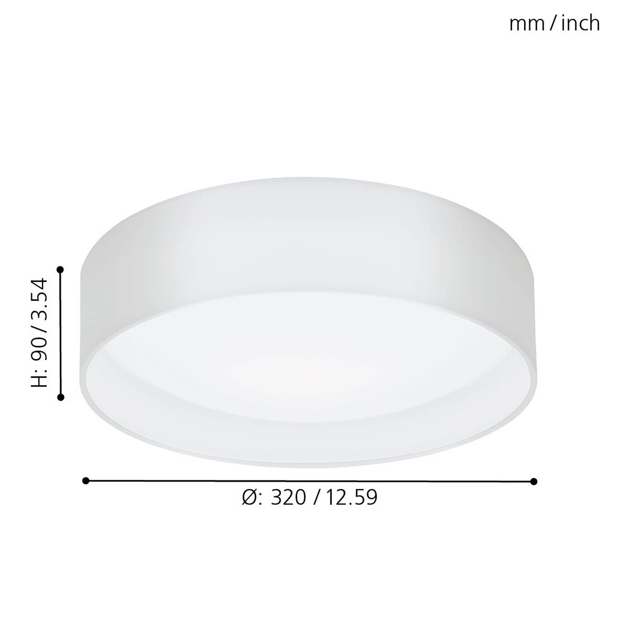 Suspension LED PASTERI tissu blanc Ø32cm