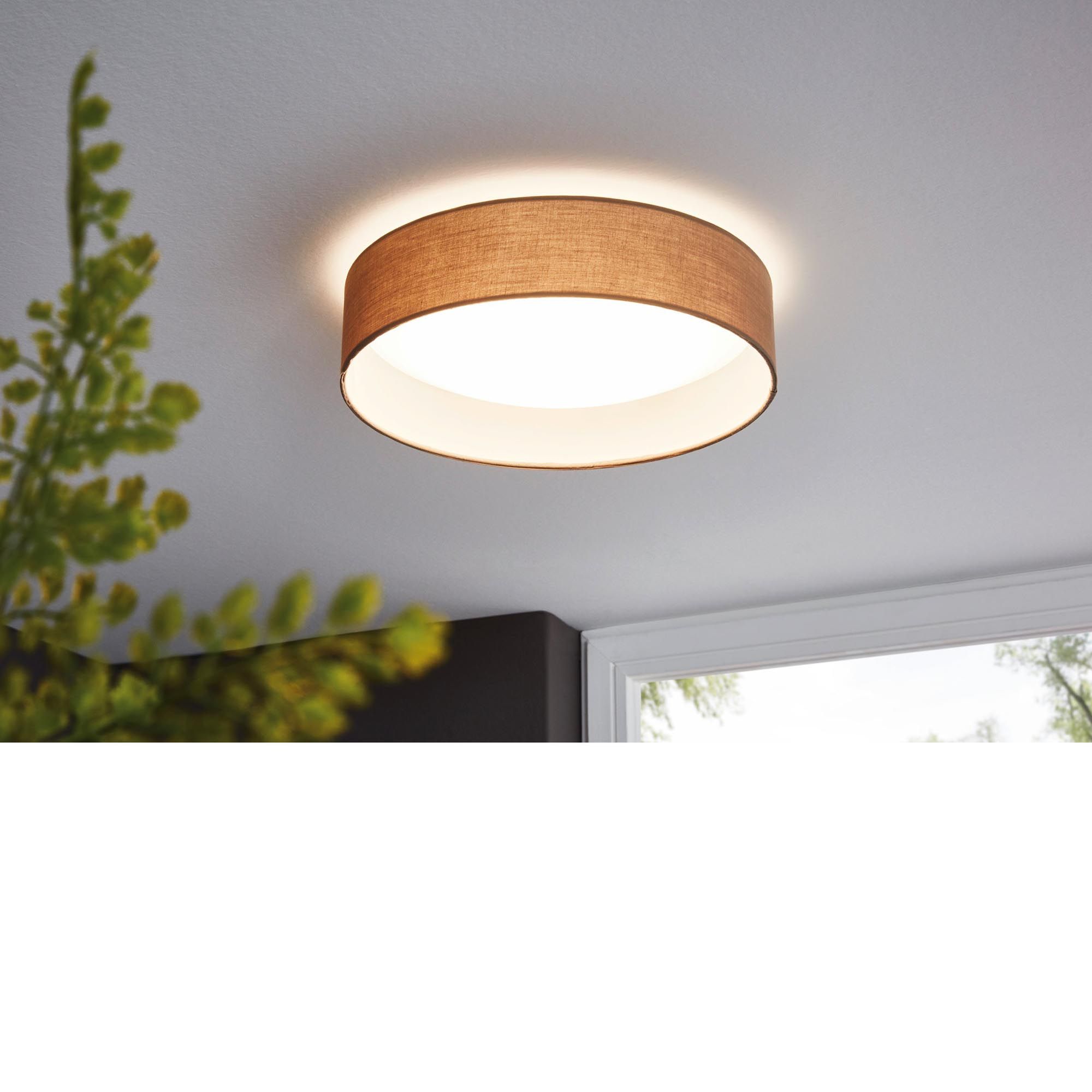 Suspension LED PASTERI tissu taupe Ø32cm