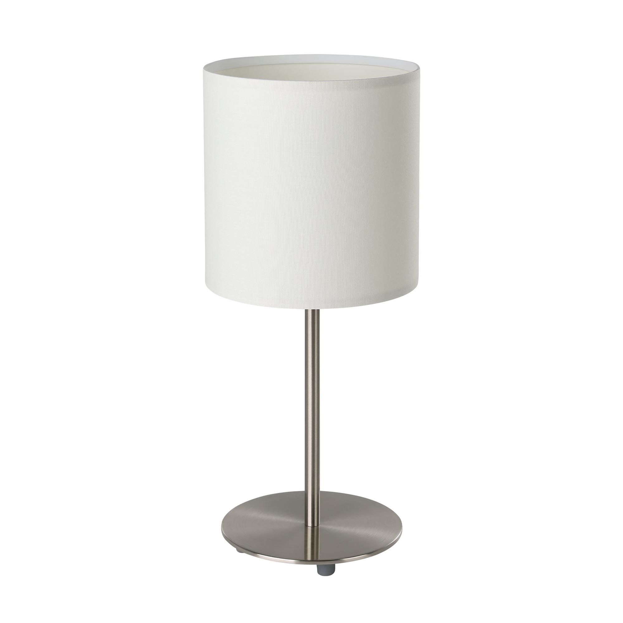 Lampe à poser PASTERI nickel/blanc H40cm