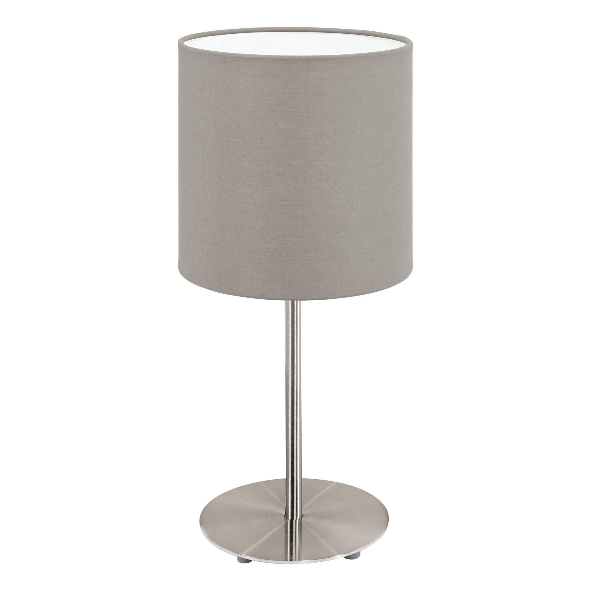 Lampe à poser PASTERI nickel/taupe H40cm