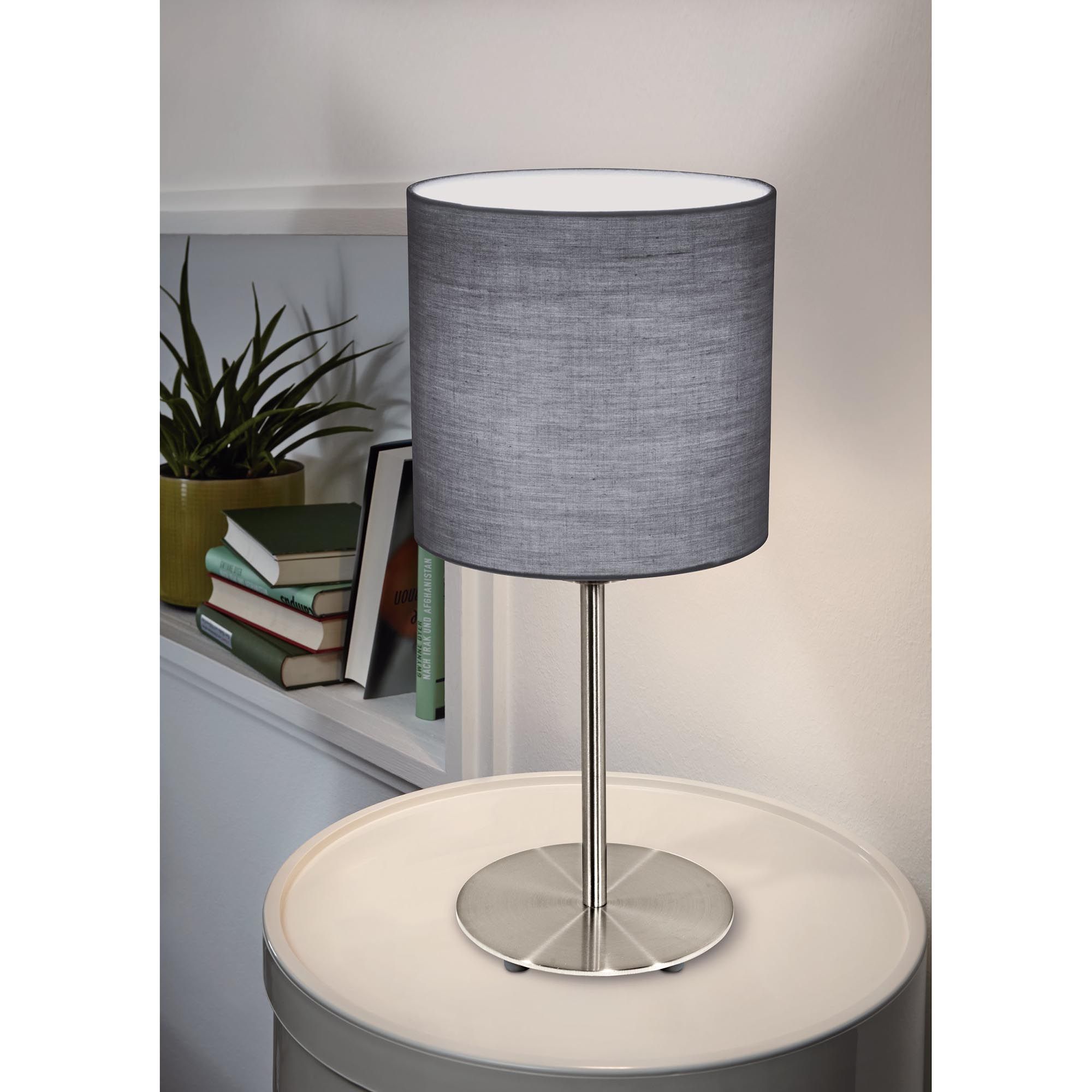 Lampe à poser PASTERI nickel/gris H40cm