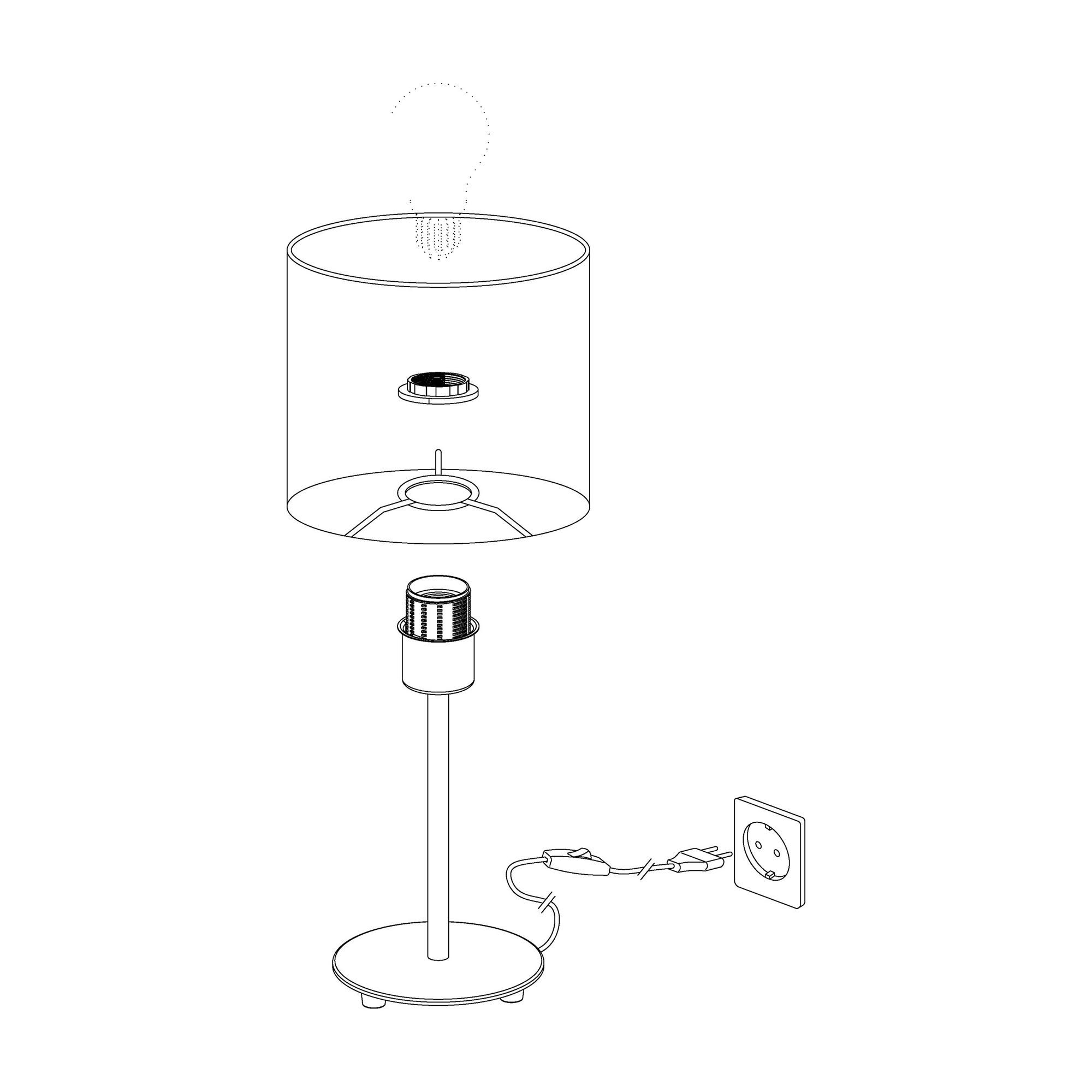 Lampe à poser PASTERI nickel/gris H40cm