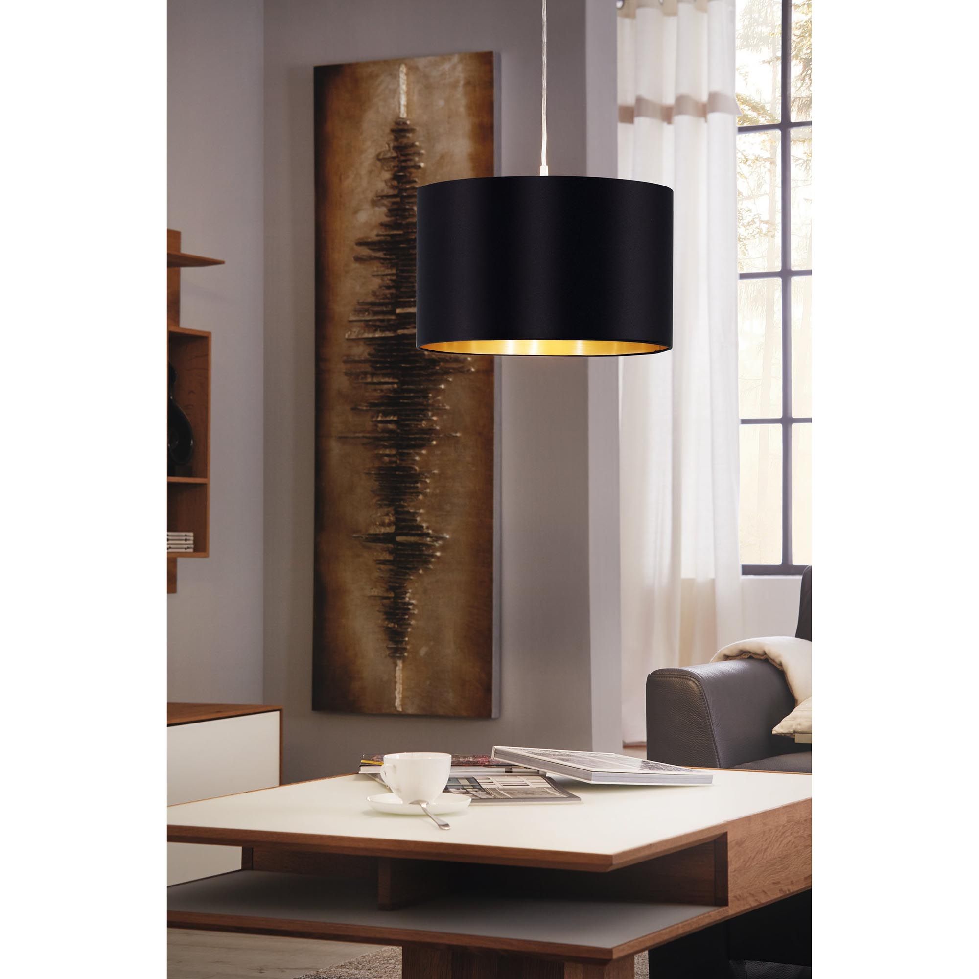 Suspension MASERLO noir/doré Ø38cm