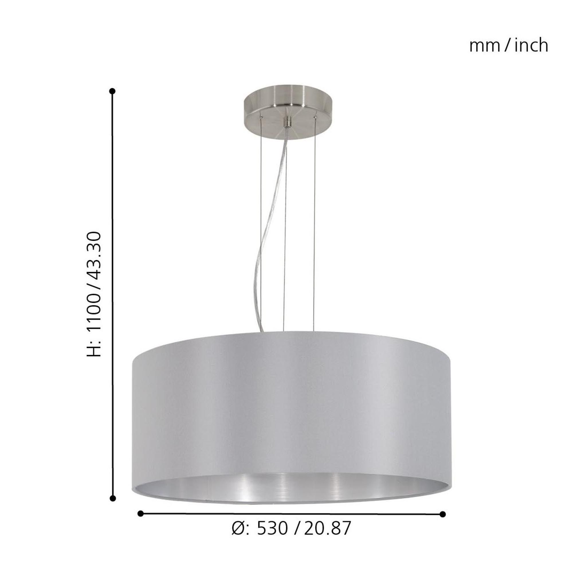 Suspension MASERLO gris/argenté Ø53cm