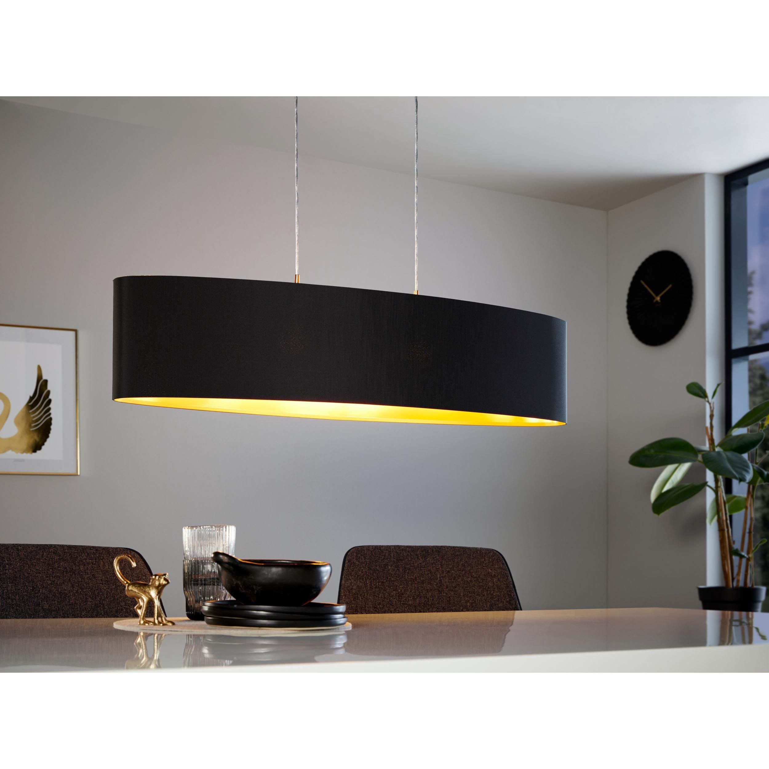 Suspension MASERLO noir/doré L100cm