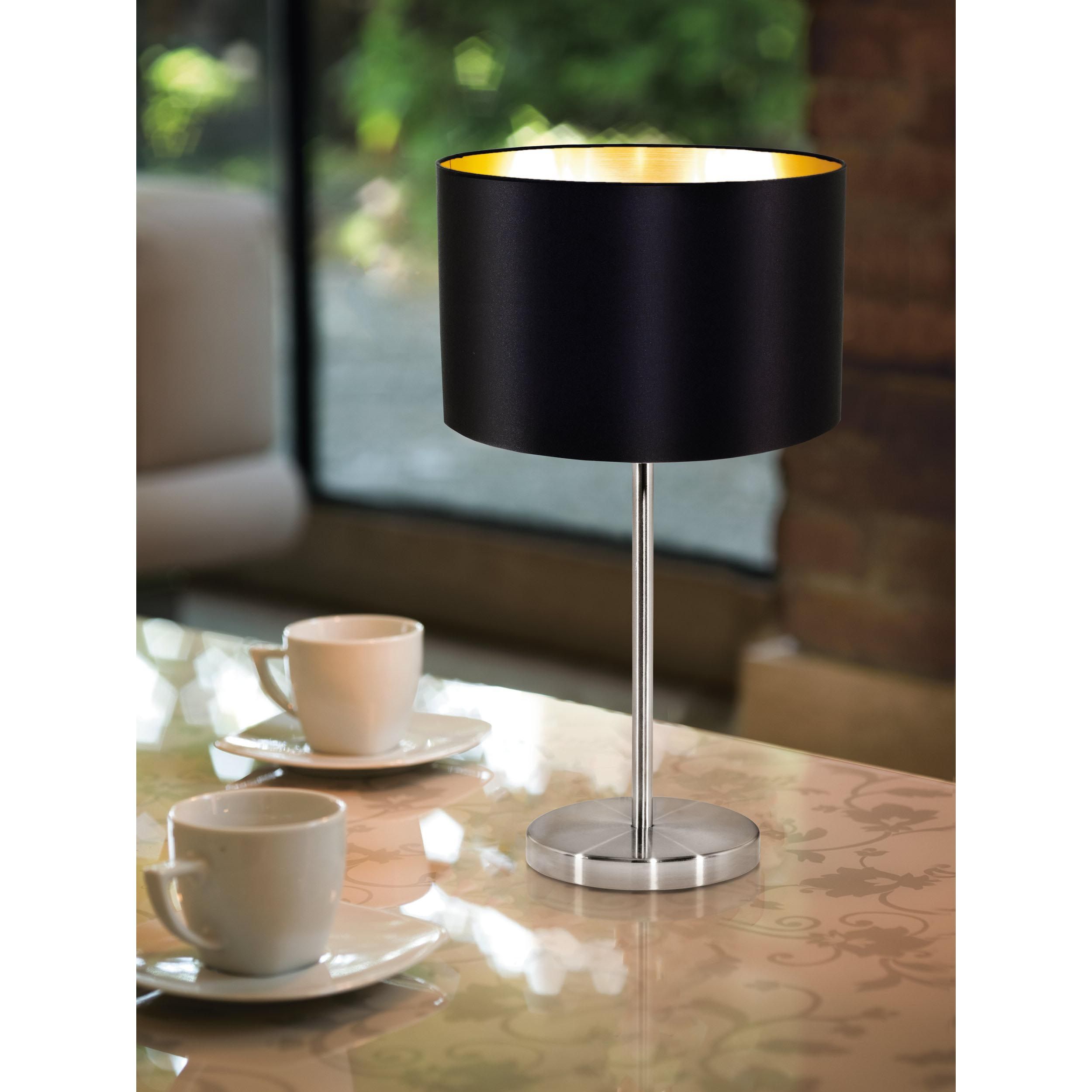 Lampe à poser MASERLO nickel/noir H42cm