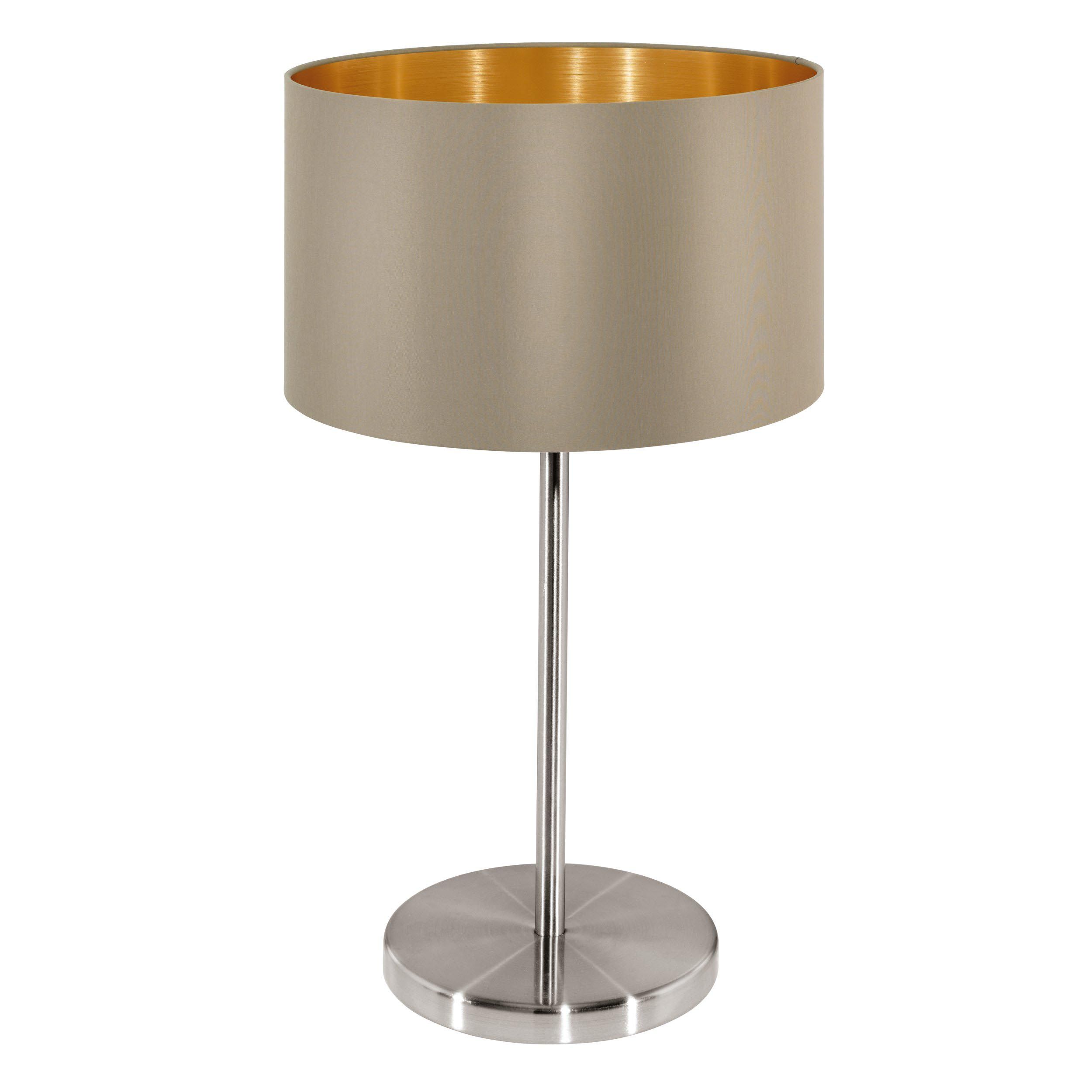 Lampe à poser MASERLO nickel/taupe/doré H42cm