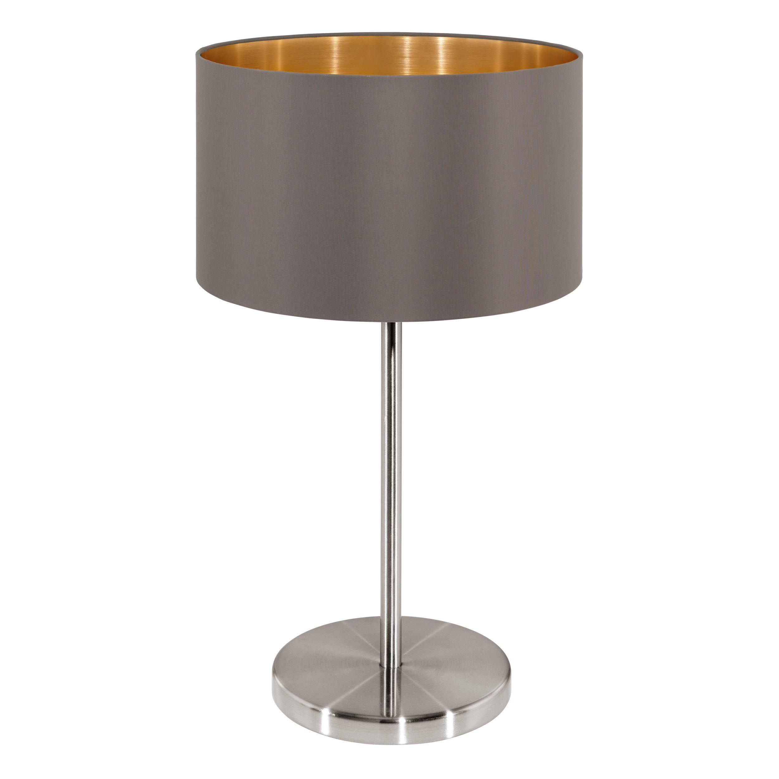 Lampe à poser MASERLO nickel/marron H42cm