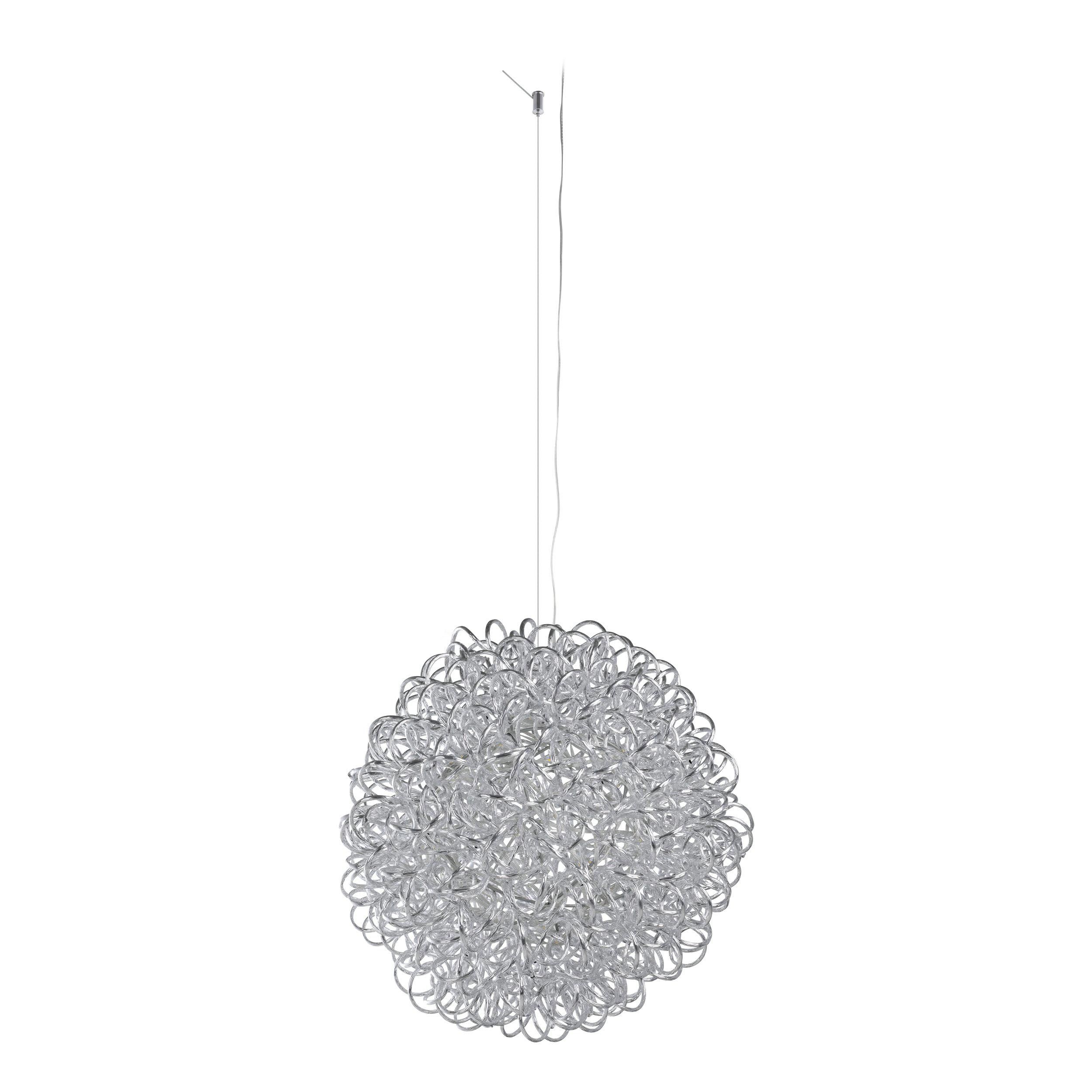 Suspension métal argenté OVAR D50CM LED INT 1X4W