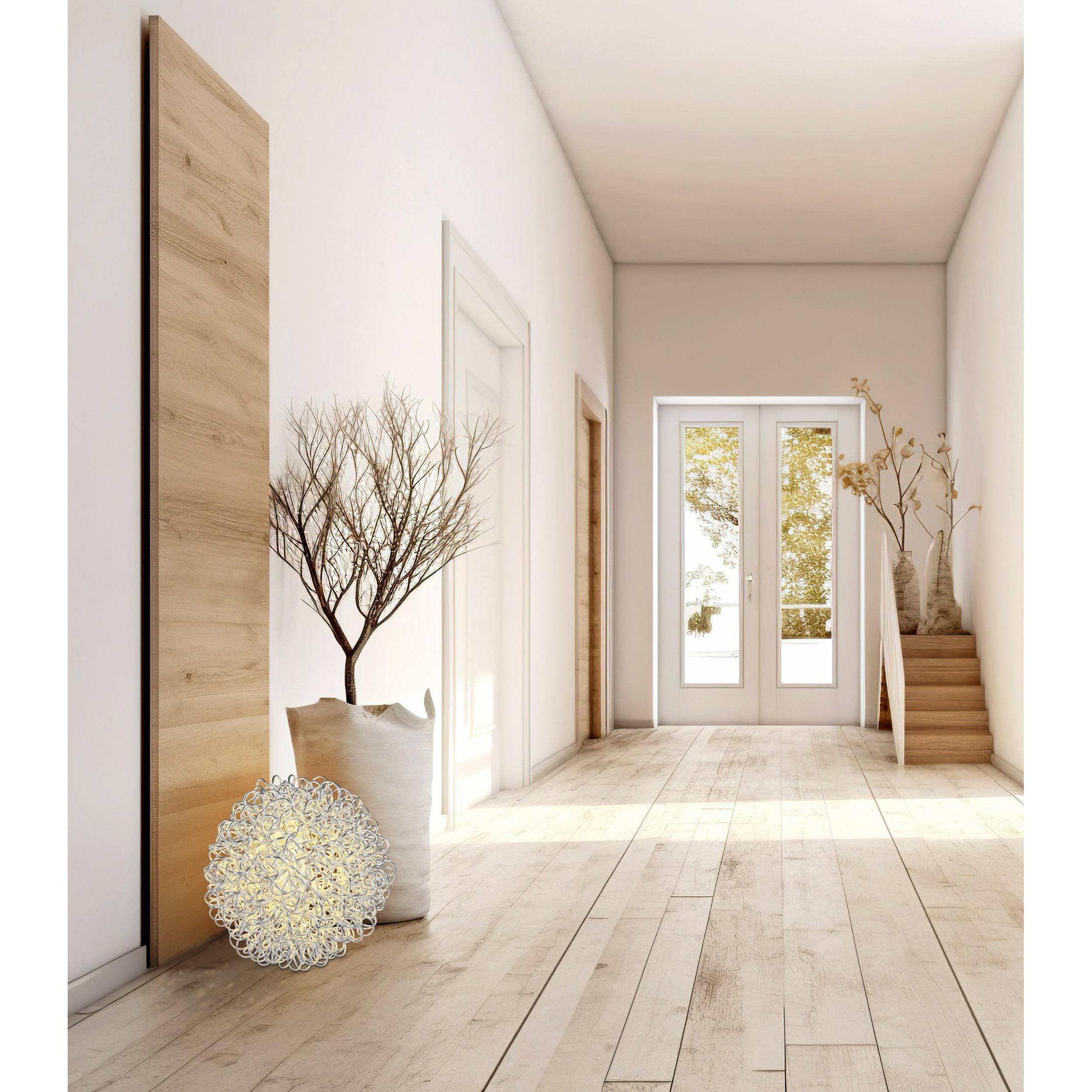 Suspension métal argenté OVAR D50CM LED INT 1X4W