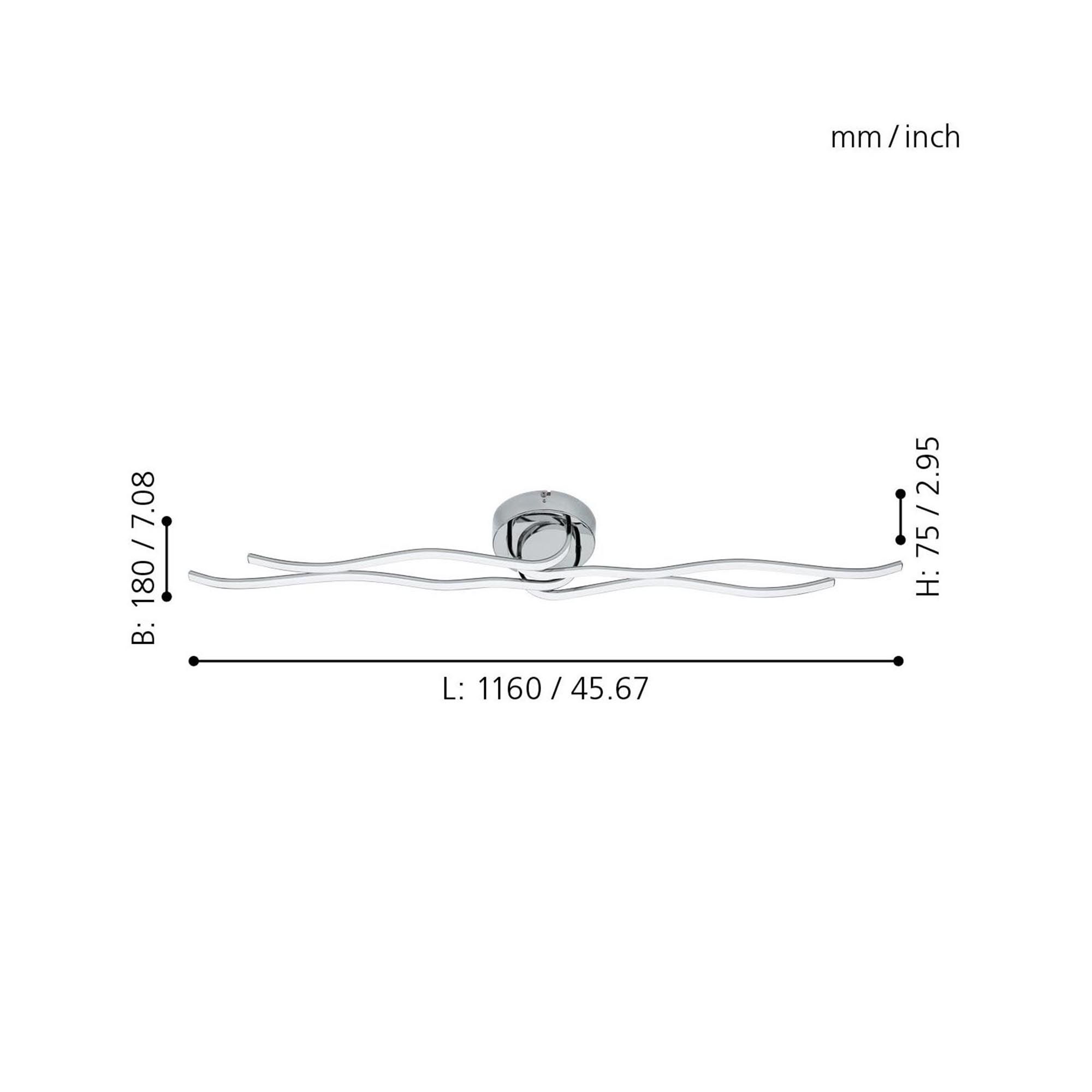 Plafonnier LED RONCADE chrome L108,5cm
