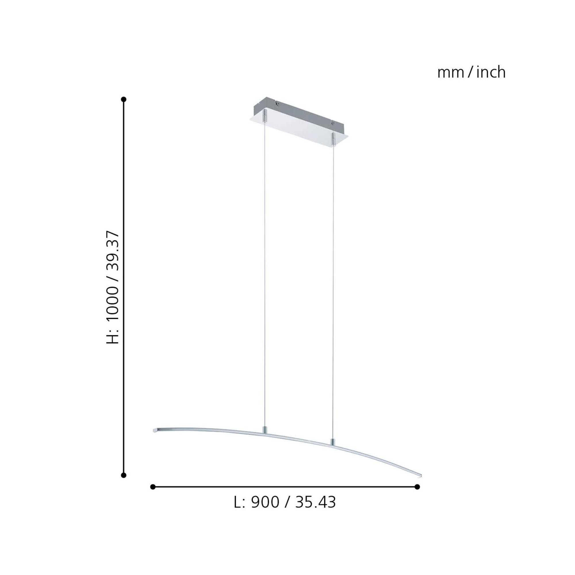Suspension LED LASANA chrome L90cm