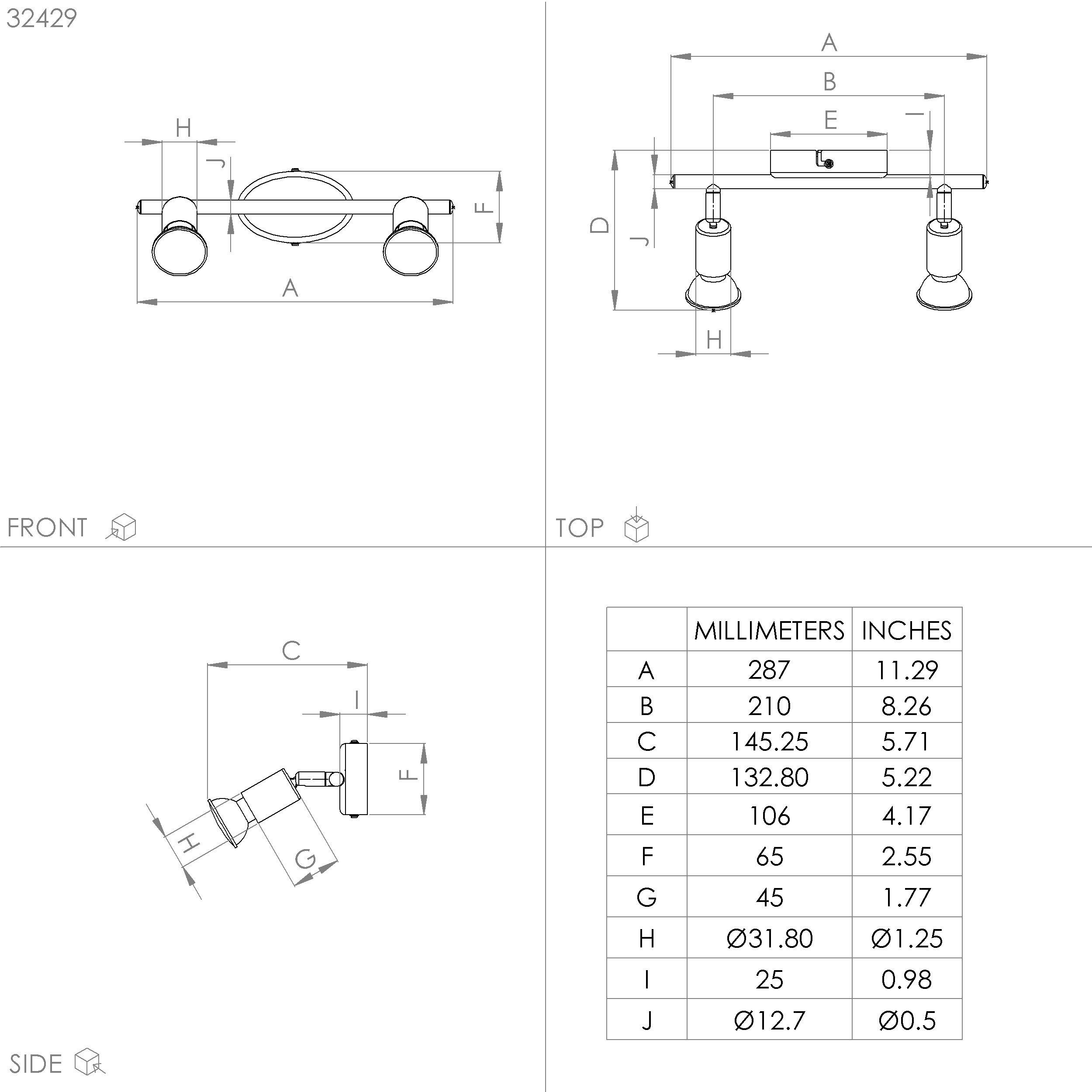 Réglette BUZZ-LED noir L28,5cm