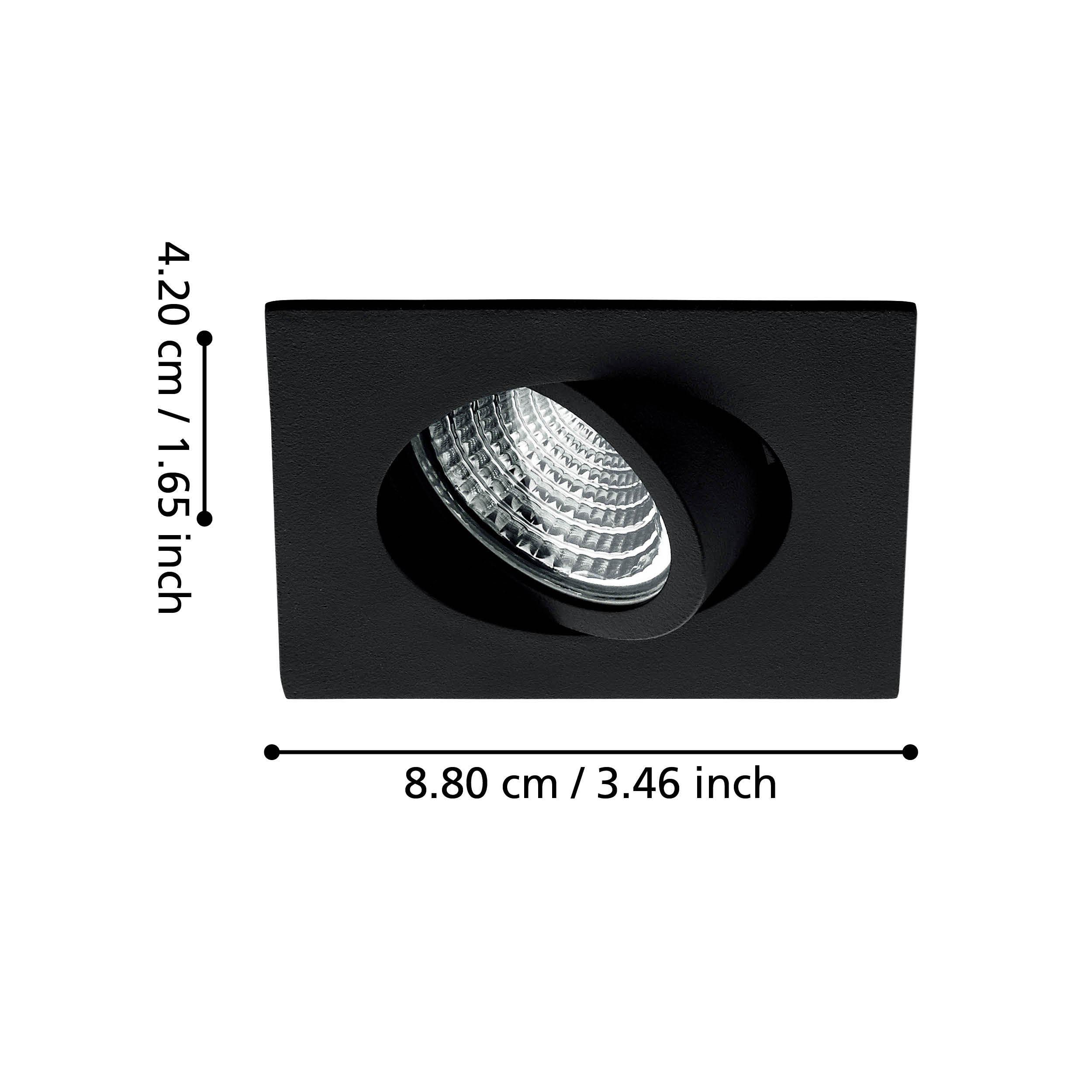 Spot à encastrer LED SALICETO noir Ø8,8cm