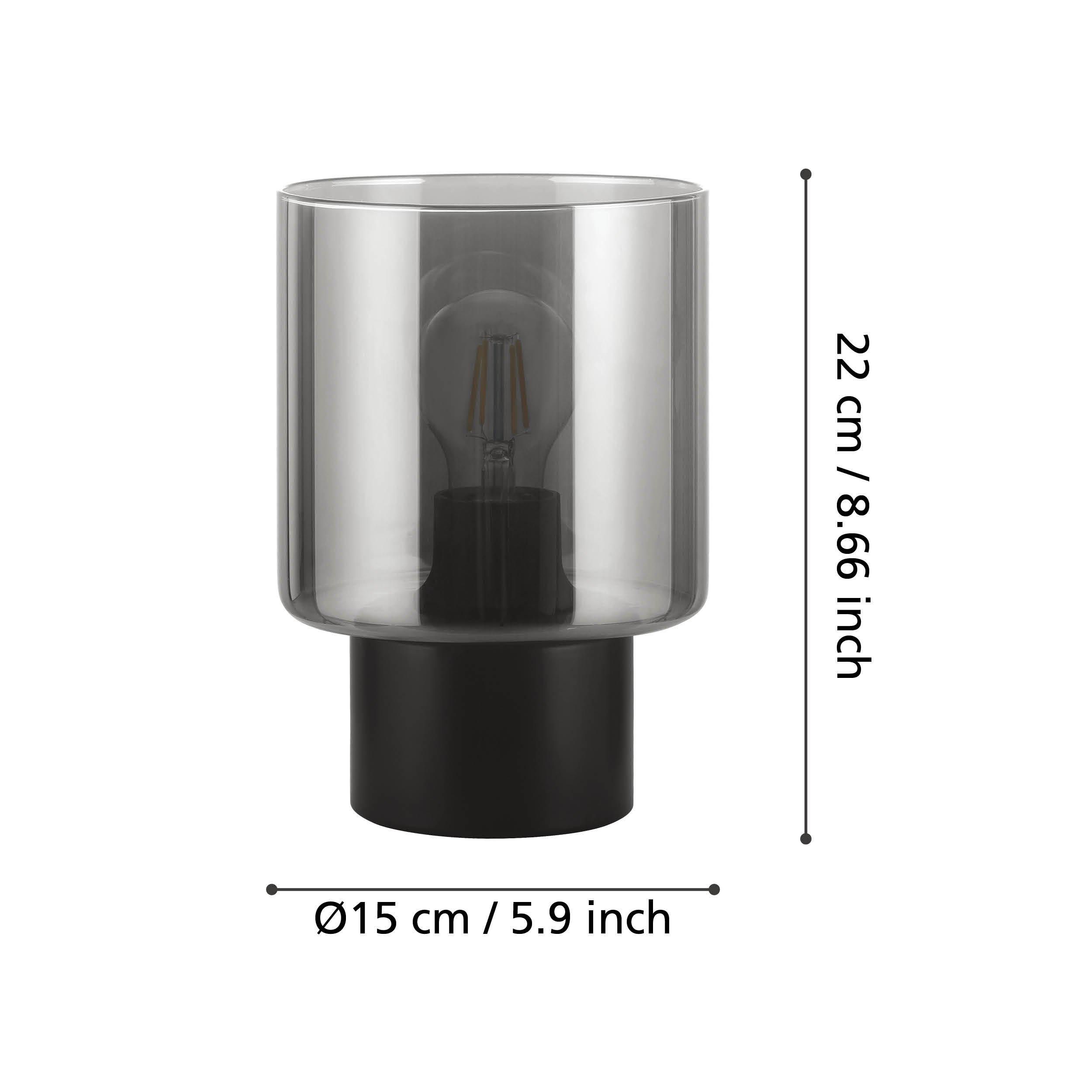 Lampe GOROSIBA noir/verre fumé H22cm
