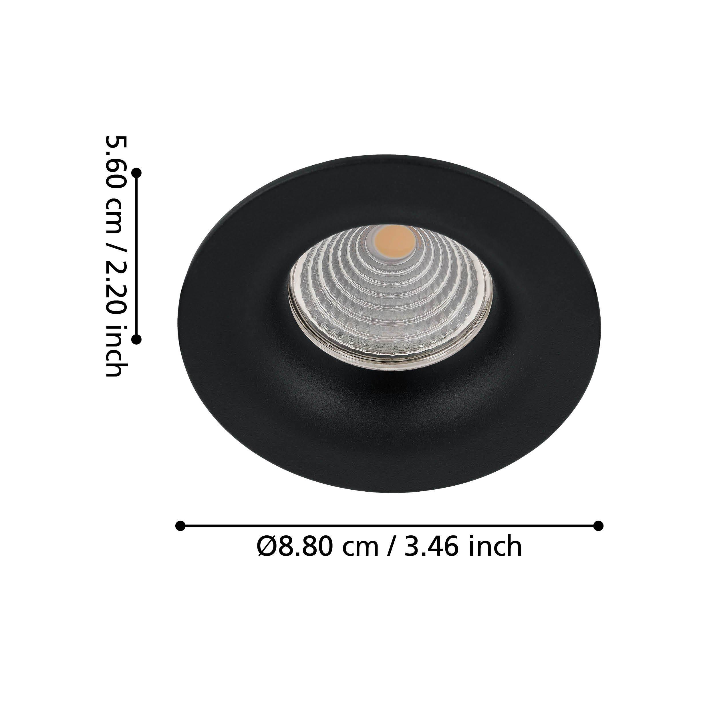 Spot à encastrer LED SALICETO noir Ø8,8cm