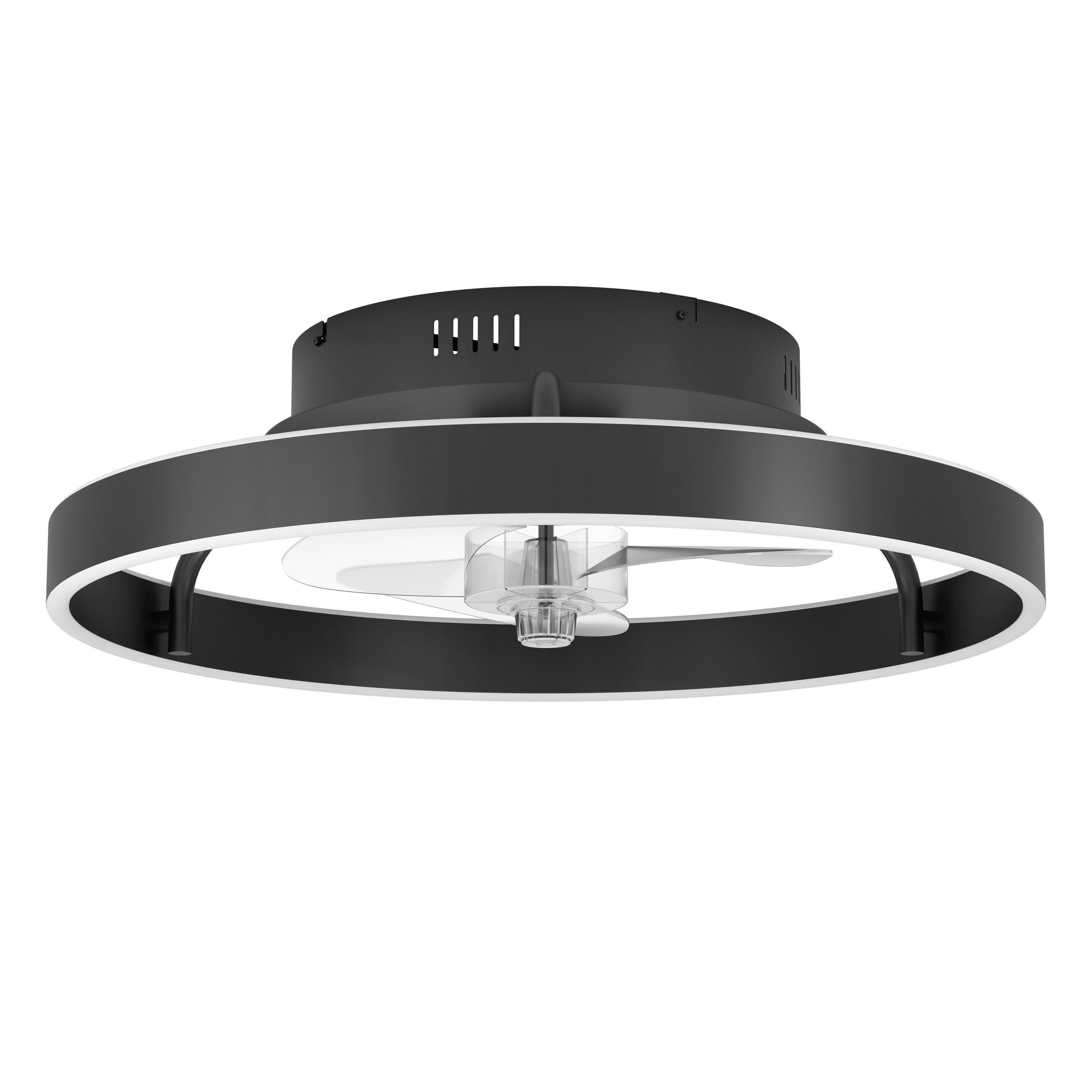 Ventilateur LED dimmable MARINELLA noir Ø50cm