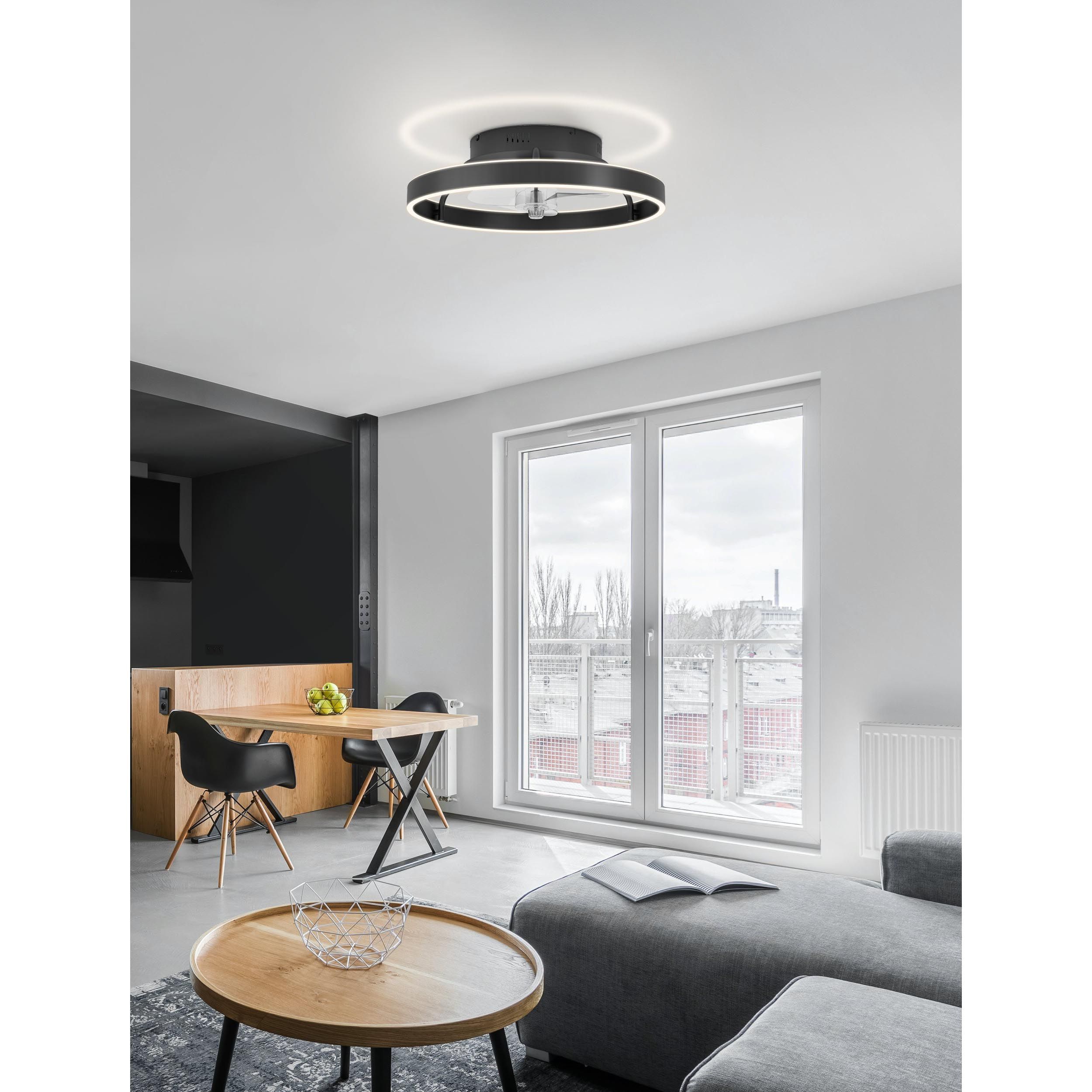 Ventilateur LED dimmable MARINELLA noir Ø50cm