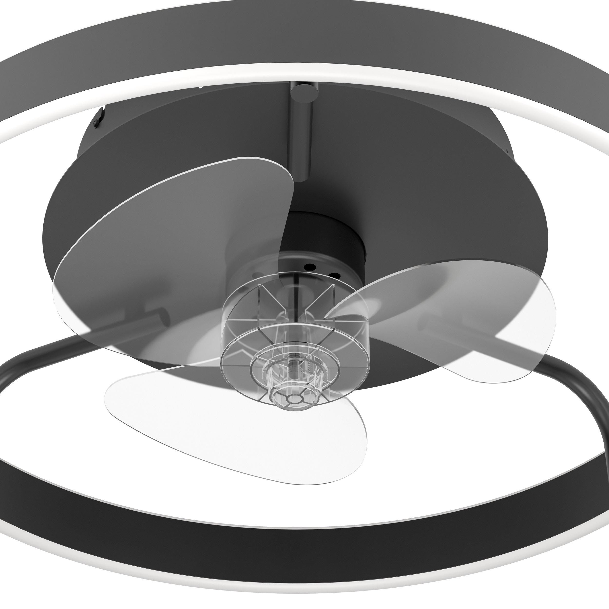 Ventilateur LED dimmable MARINELLA noir Ø50cm