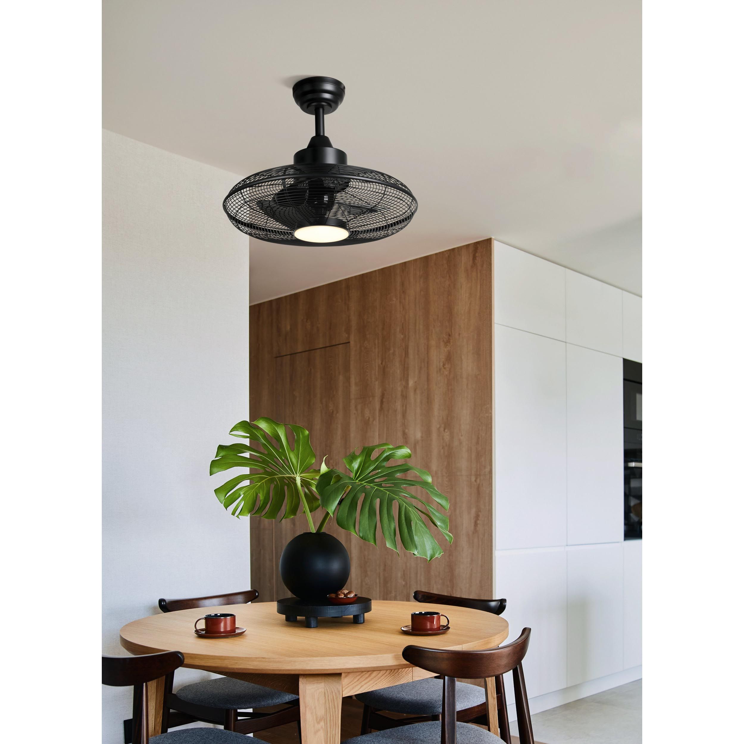 Ventilateur LED IGELDO noir Ø53cm