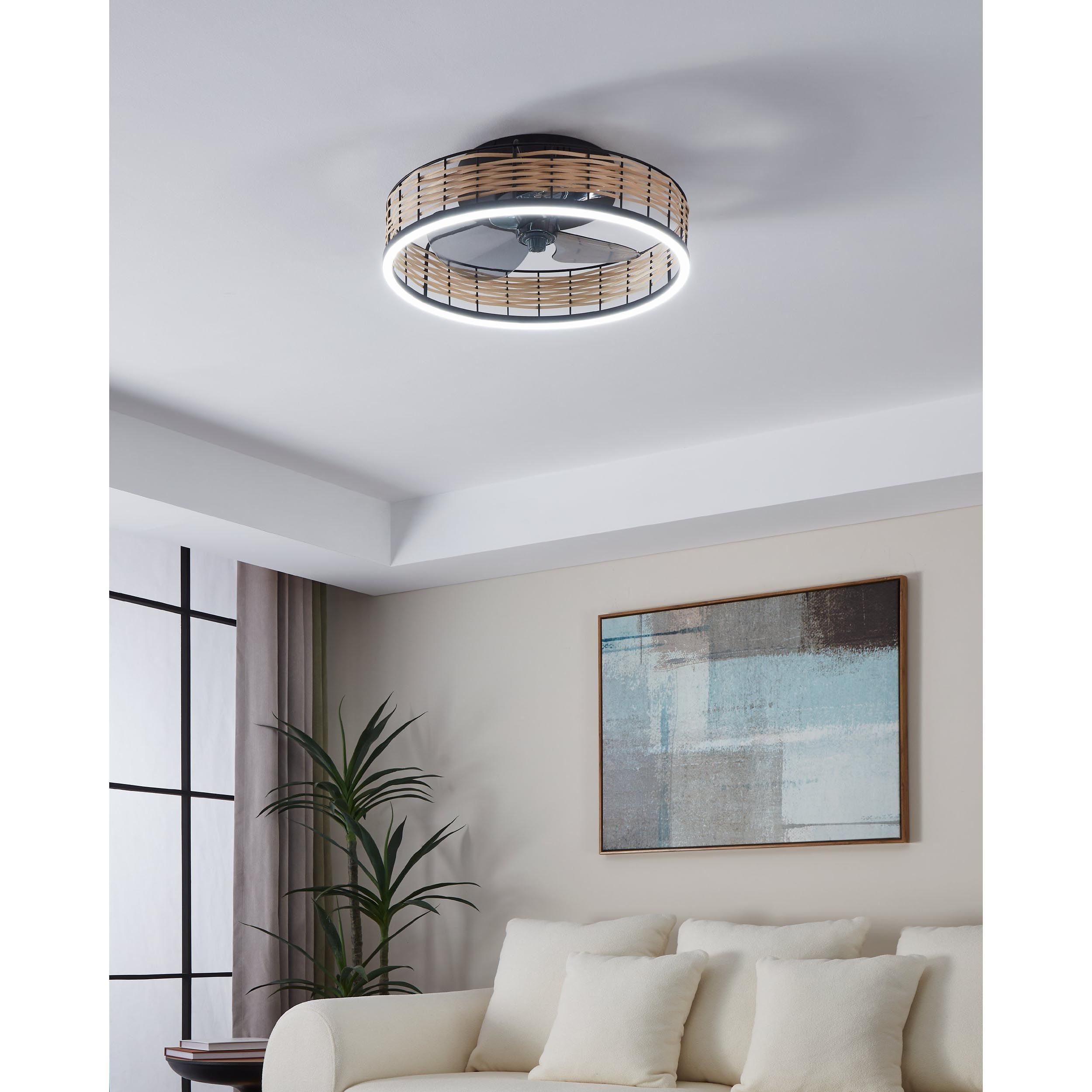Ventilateur LED FRANA naturel Ø50cm