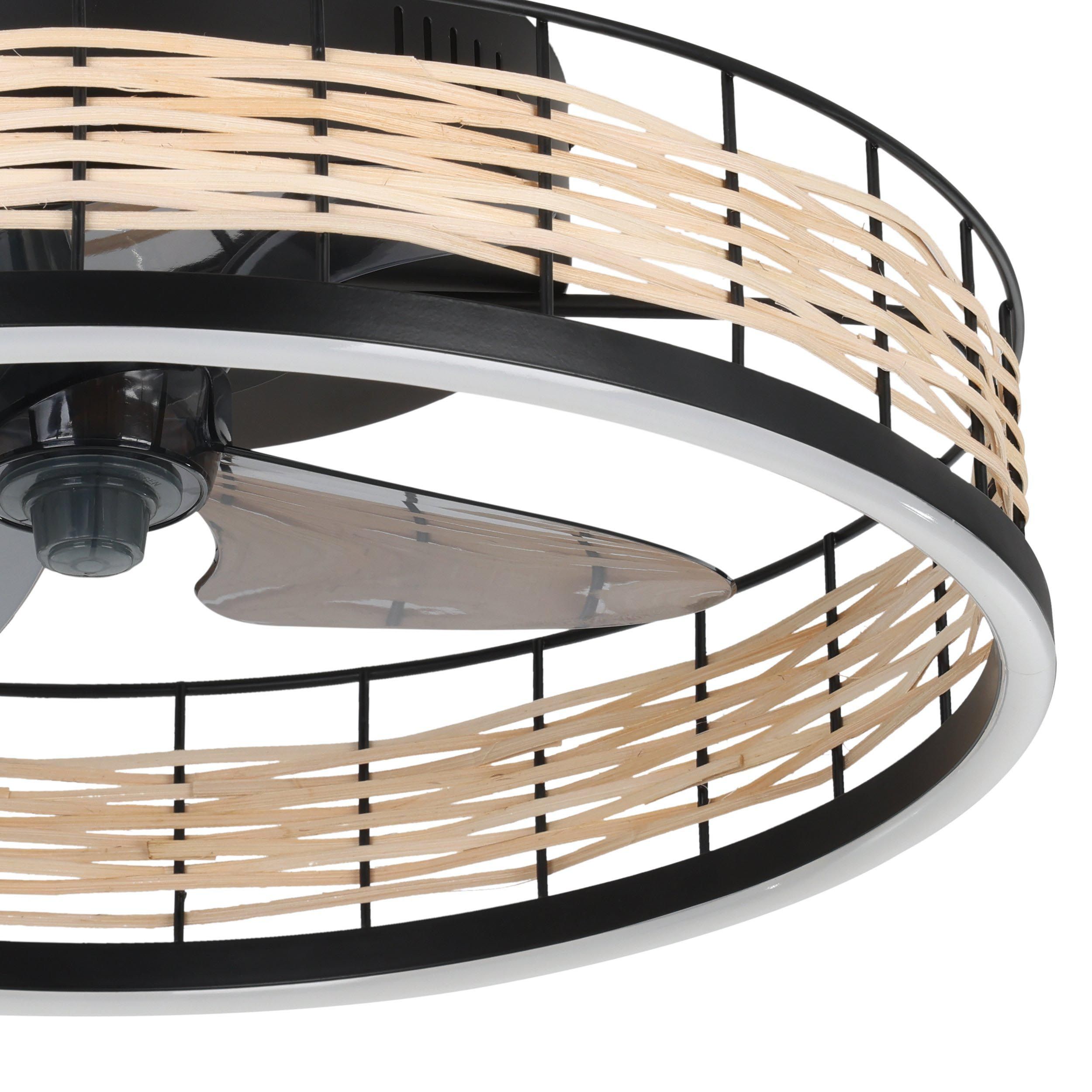 Ventilateur LED FRANA naturel Ø50cm