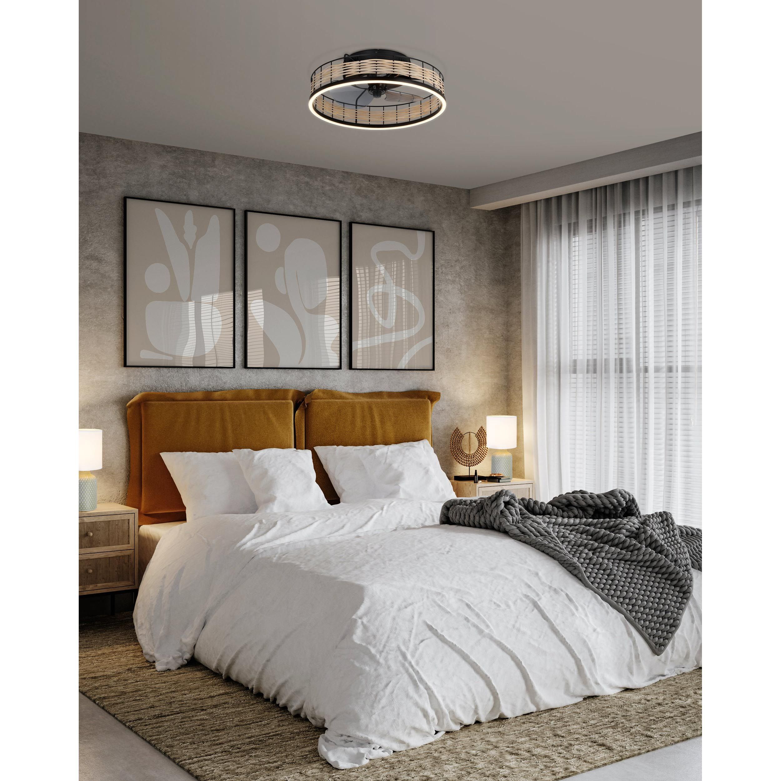 Ventilateur LED FRANA naturel Ø50cm