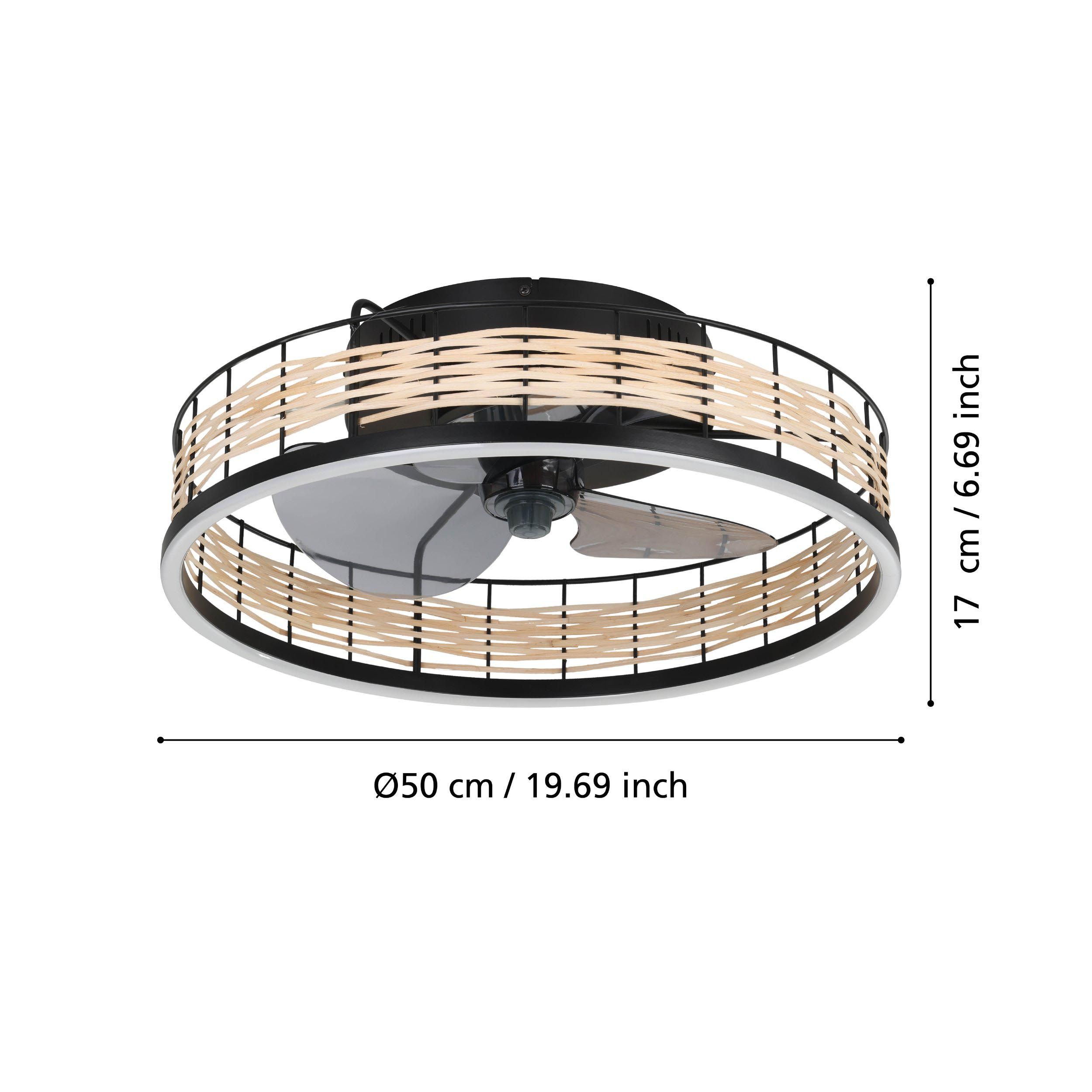 Ventilateur LED FRANA naturel Ø50cm