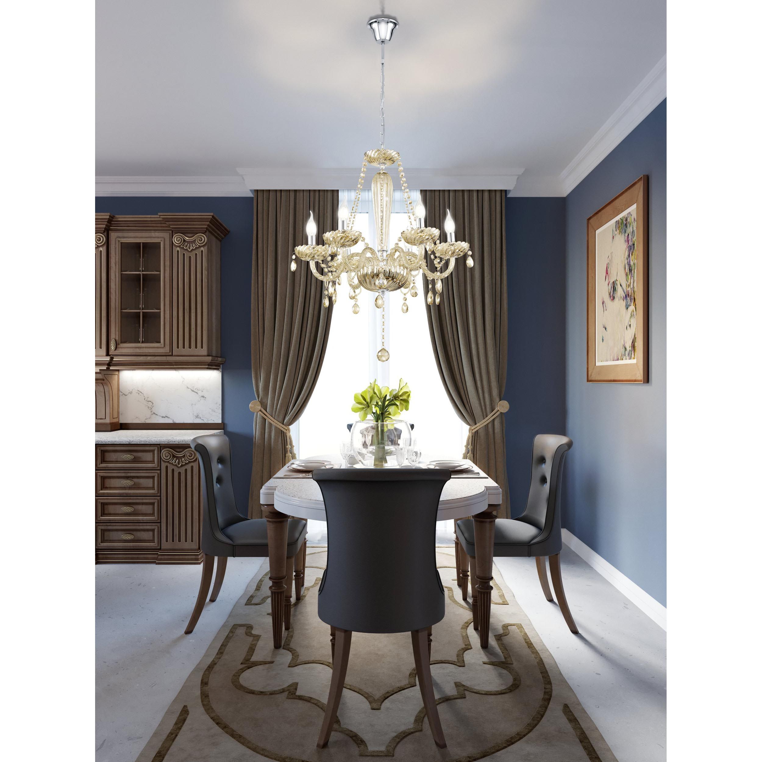 Lustre verre marron BASILANO E14 6X40W