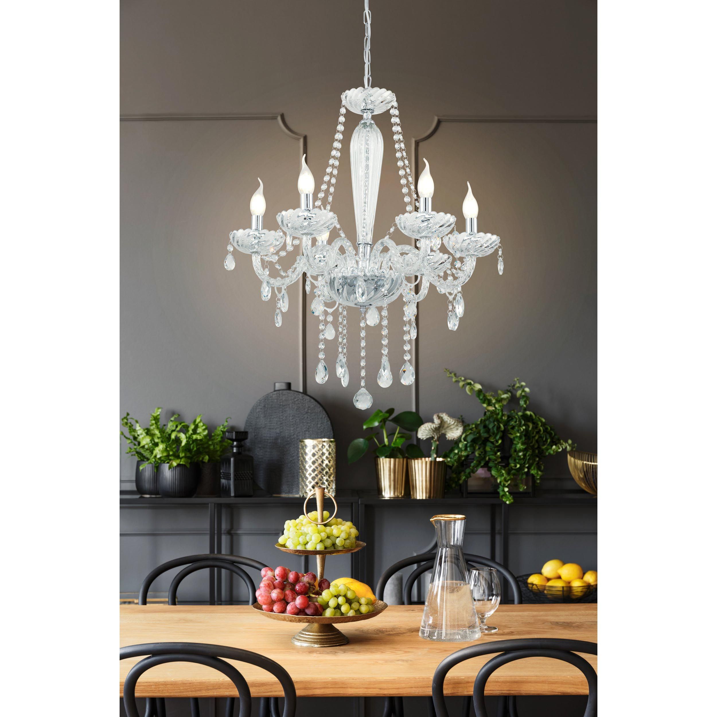 Lustre BASILANO argenté Ø72cm