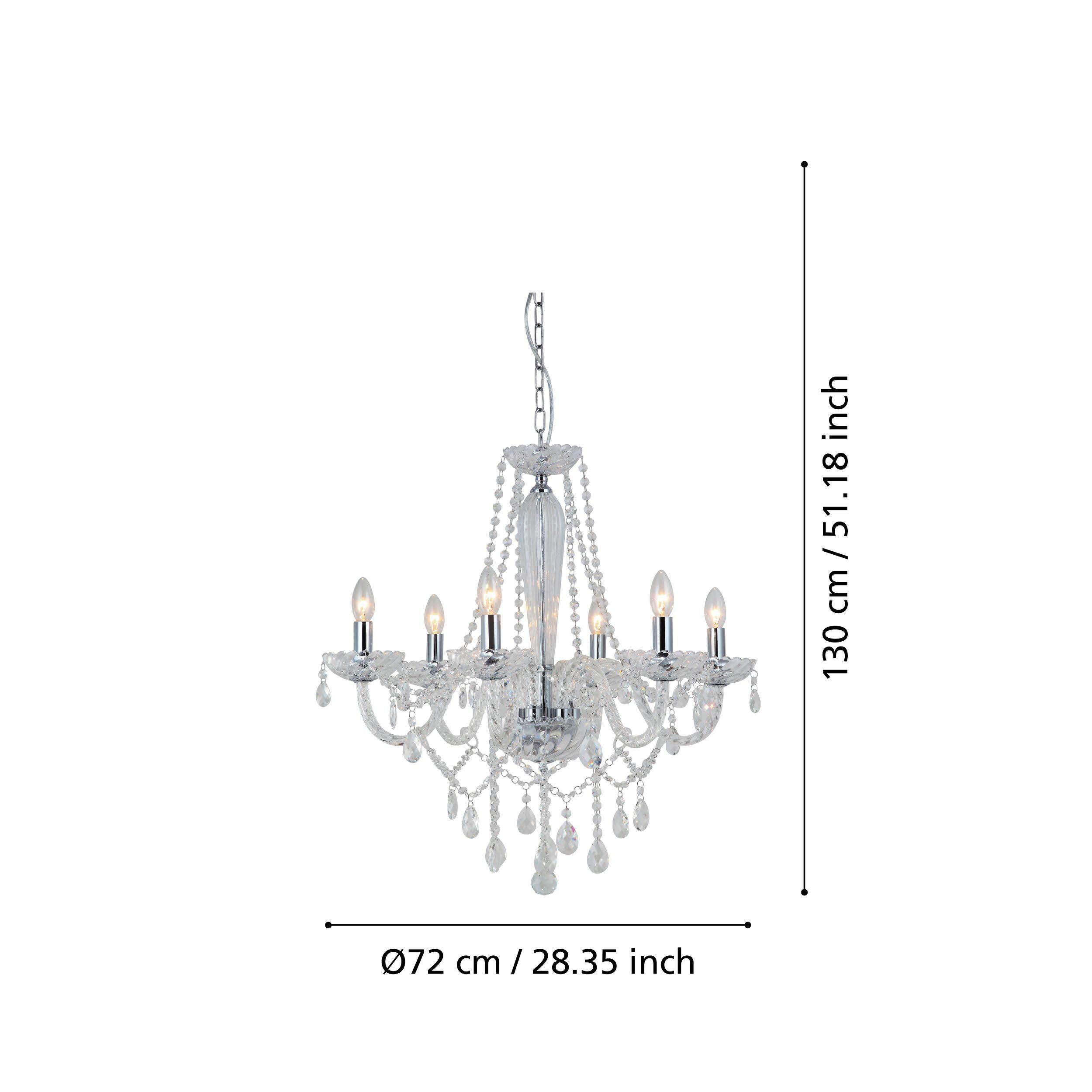 Lustre BASILANO argenté Ø72cm