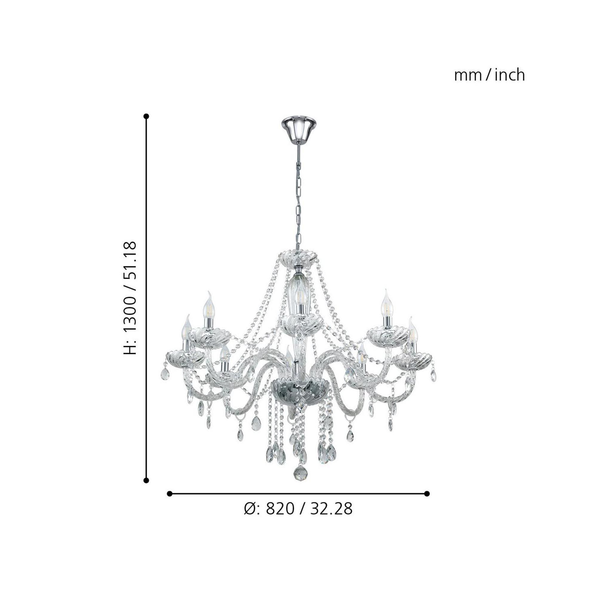 Lustre BASILANO argenté Ø82cm