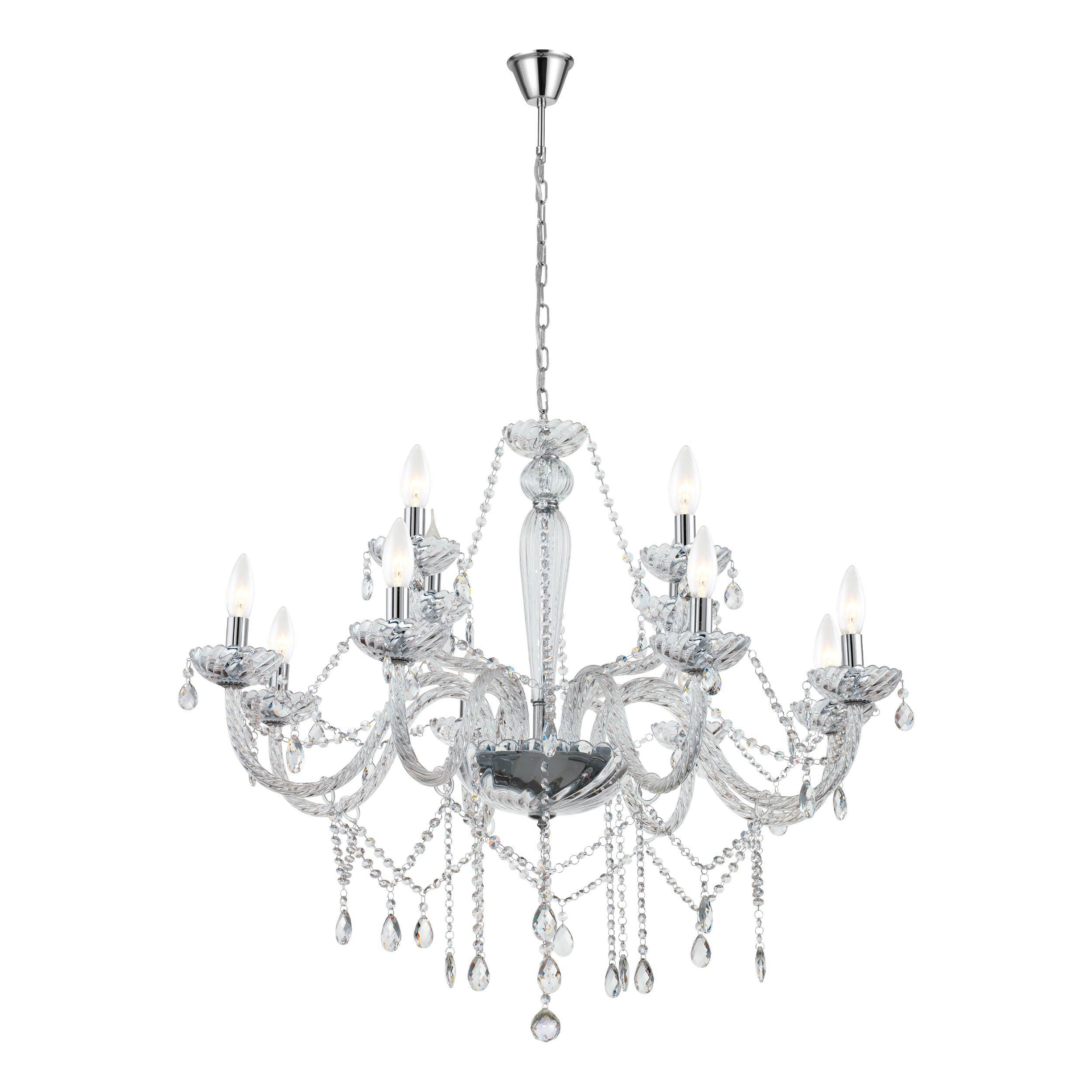 Lustre BASILANO argenté Ø100cm