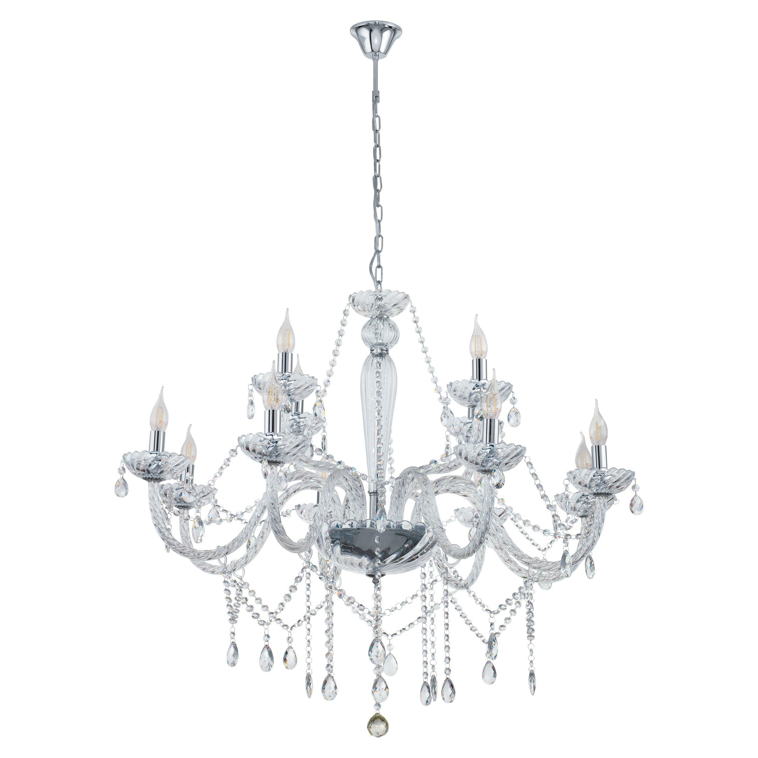 Lustre BASILANO argenté Ø100cm