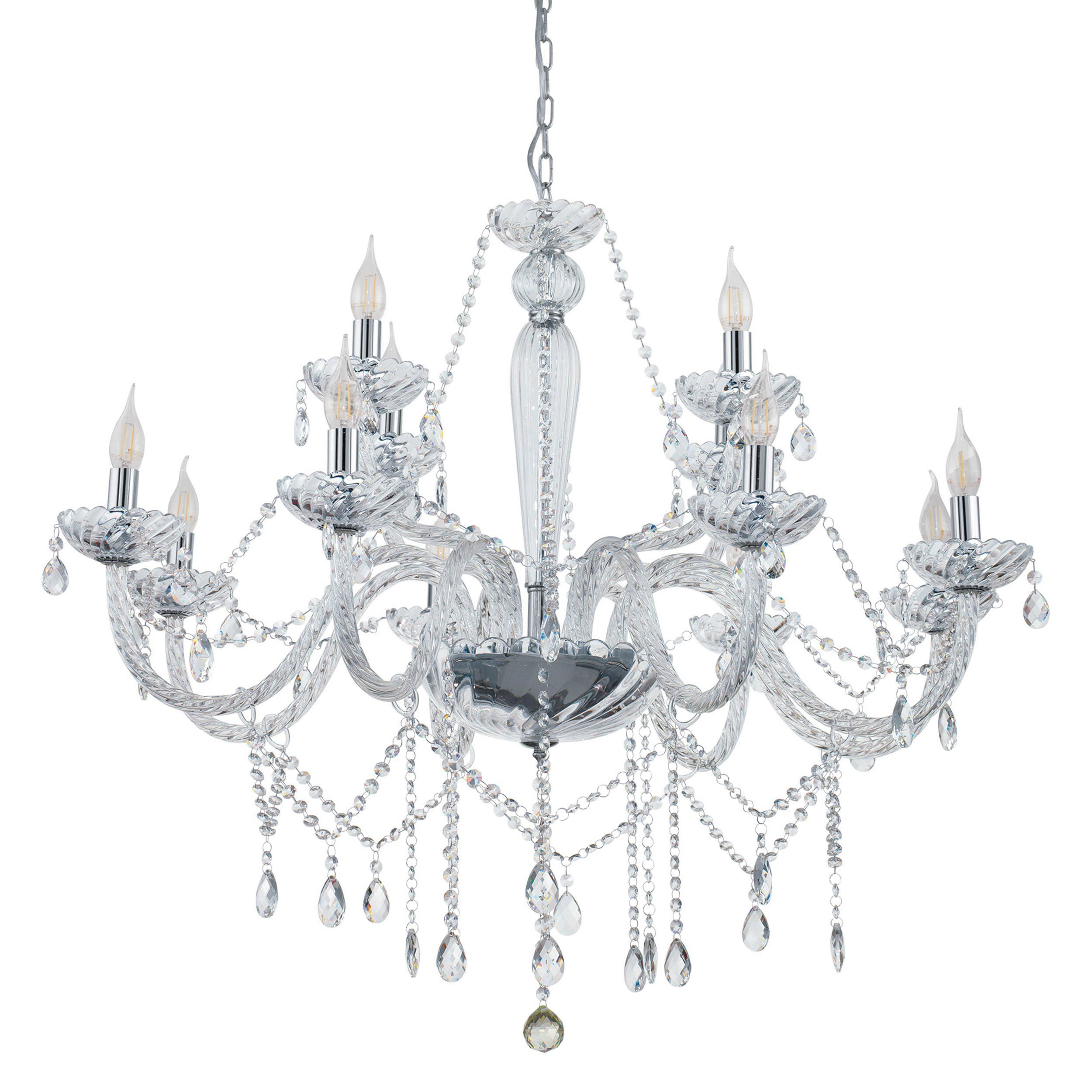 Lustre BASILANO argenté Ø100cm