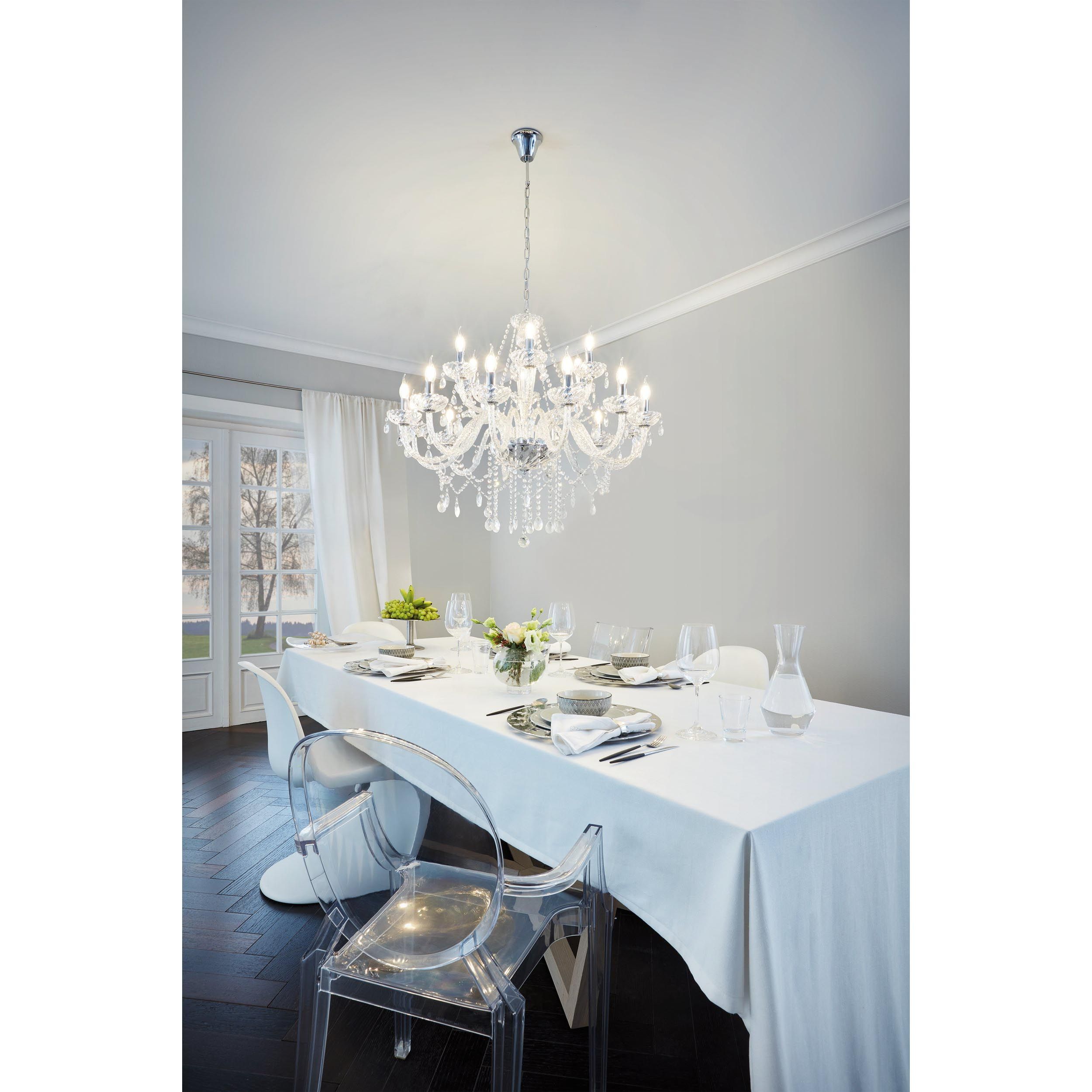 Lustre BASILANO argenté Ø100cm