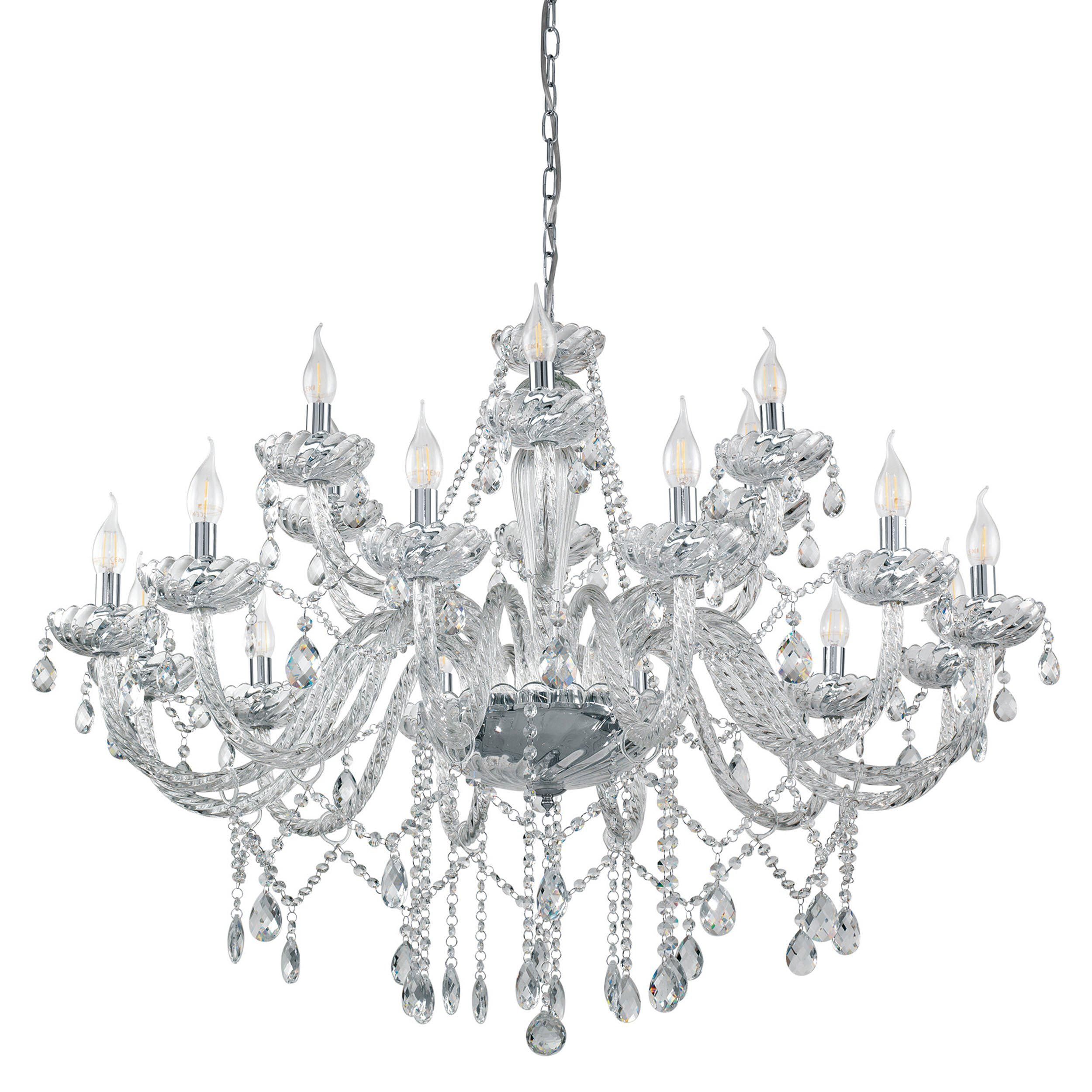 Lustre BASILANO argenté Ø100cm