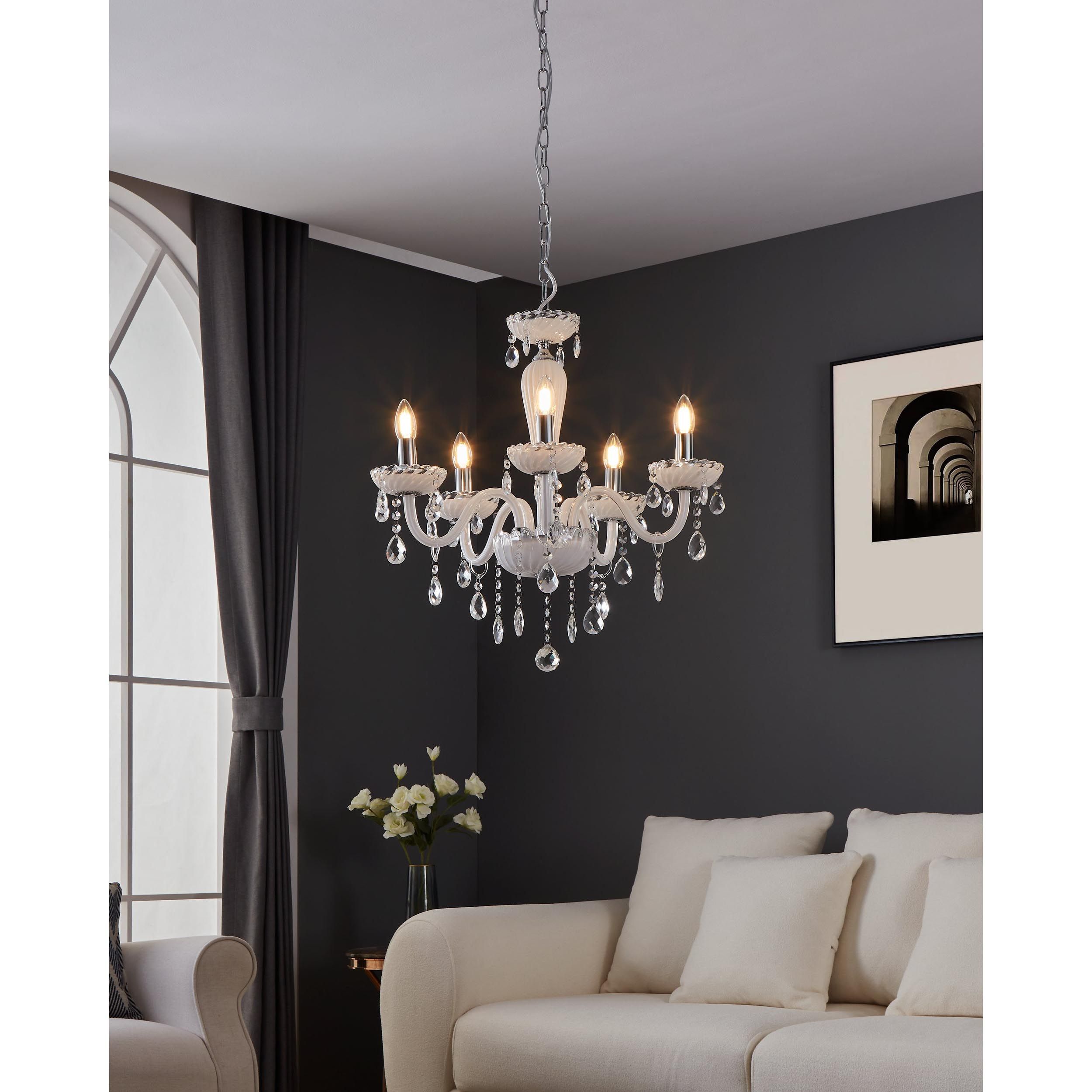 Lustre BASILANO blanc Ø59cm