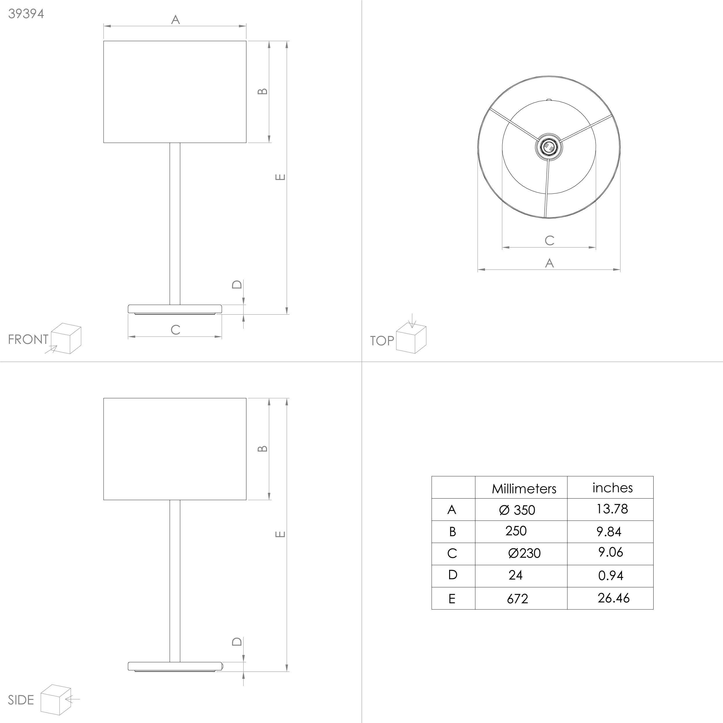 Lampe de table SAGANTO 1 cuivre Ø35cm
