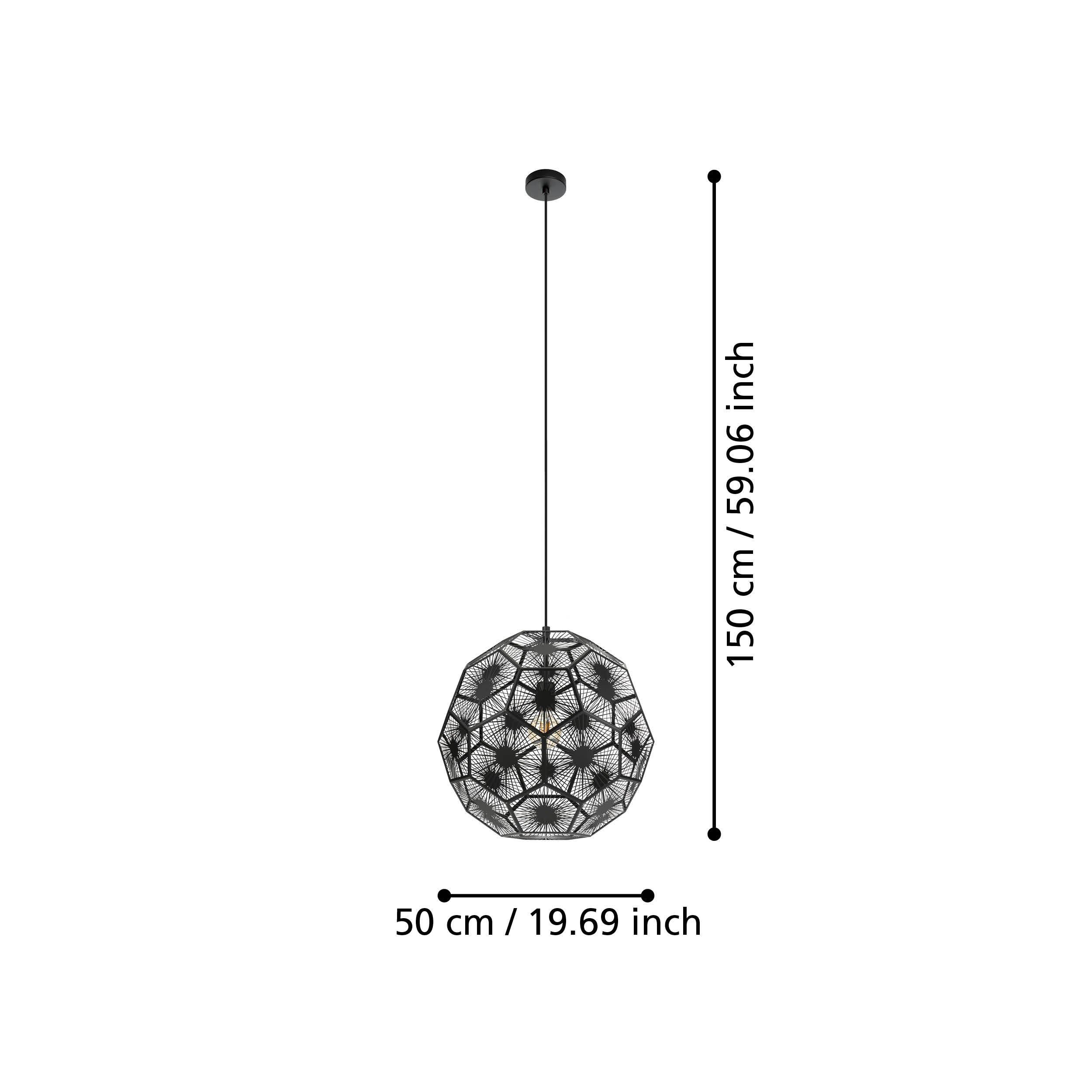 Suspension SKOURA 1 noir Ø50cm