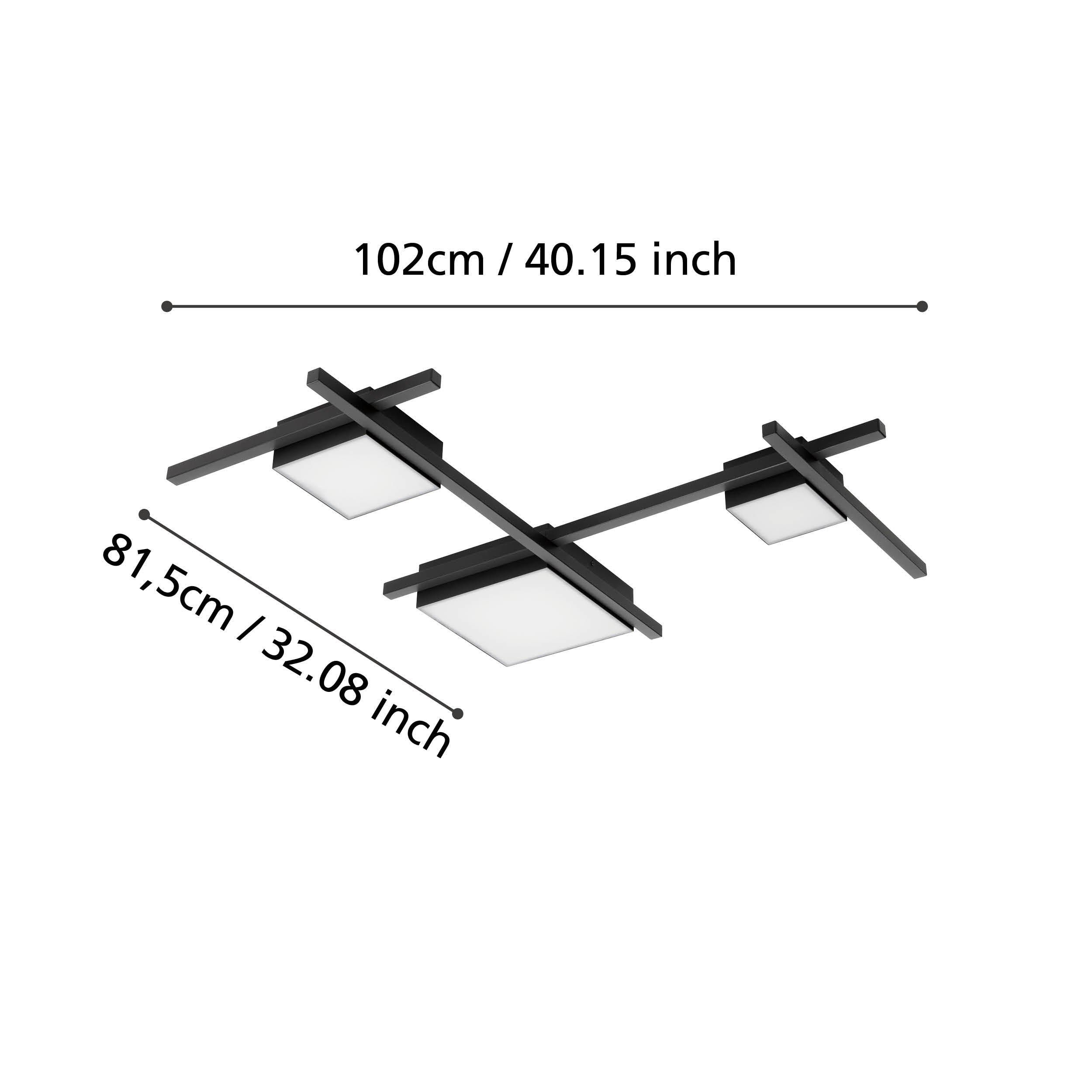 Plafonnier LED VIAREGGIO noir L81,5cm