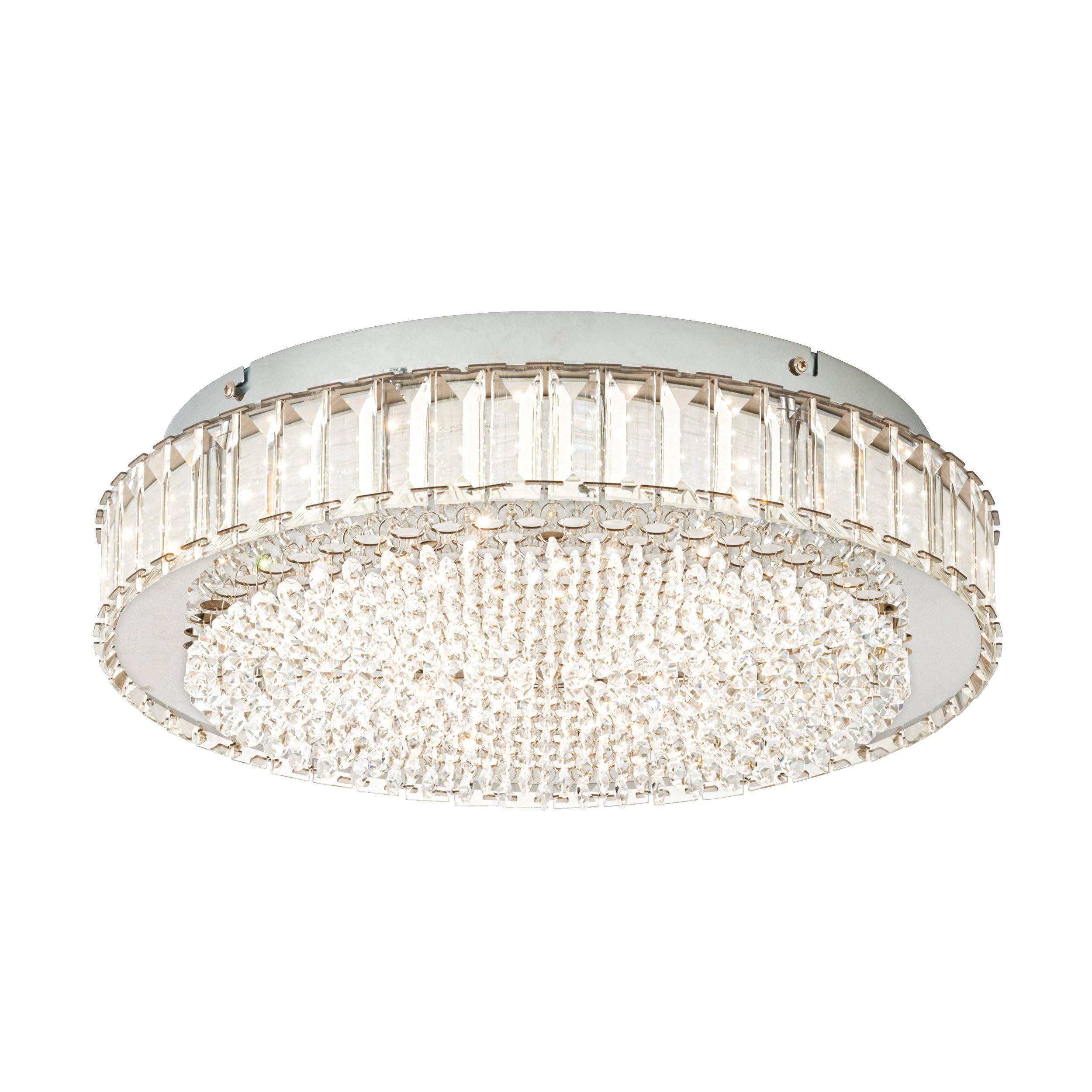 Plafonnier LED BALPARDA verre transparent Ø41cm