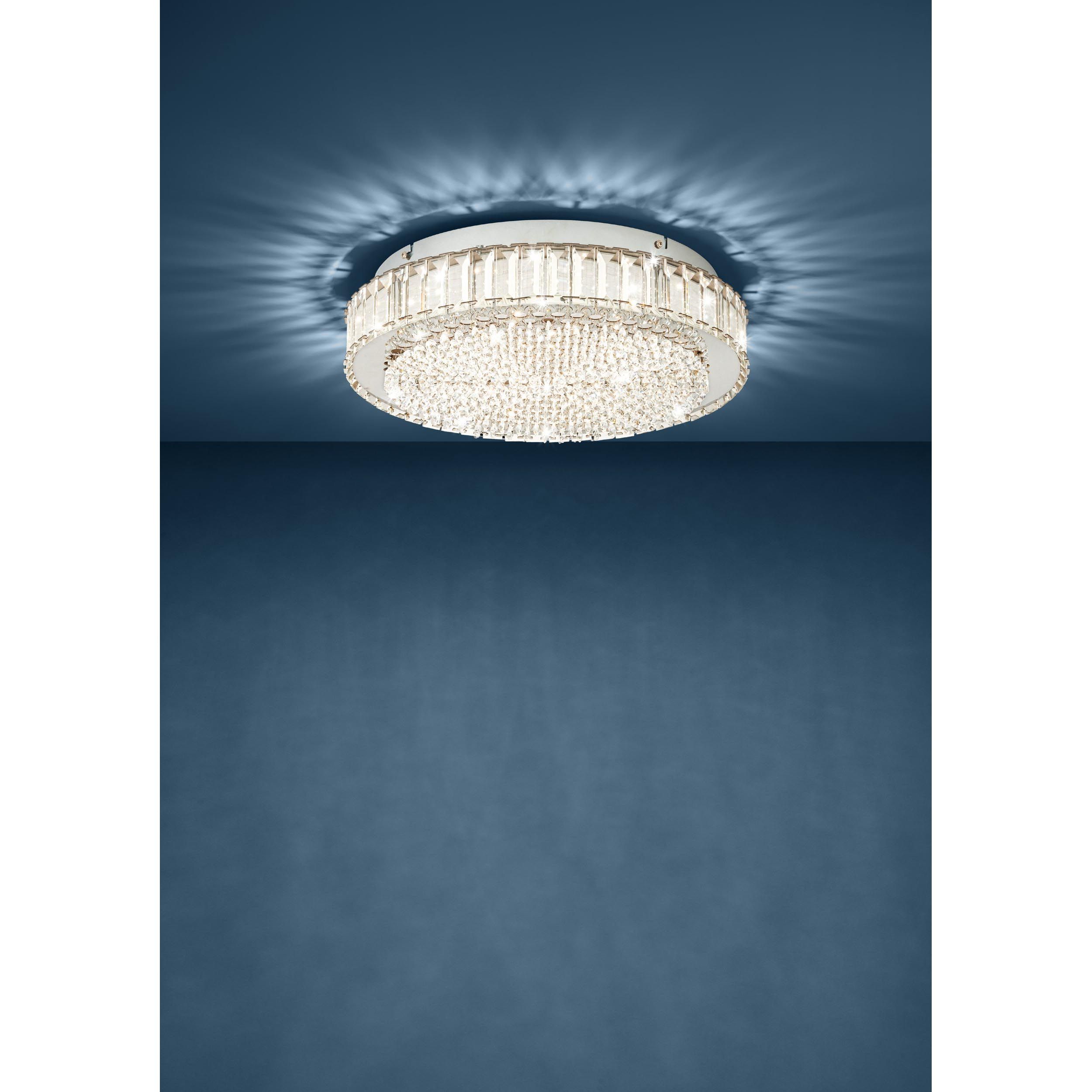 Plafonnier LED BALPARDA verre transparent Ø41cm