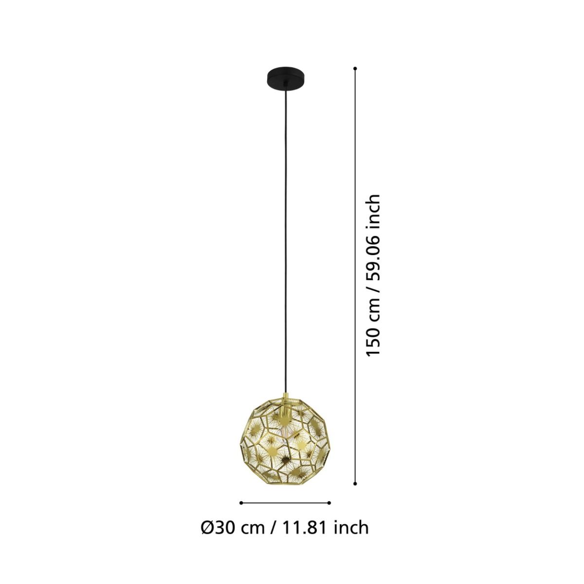 Suspension SKOURA doré Ø30cm