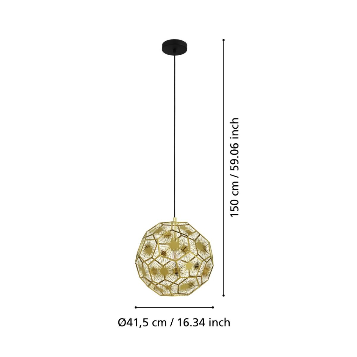 Suspension métal doré SKOURA d41 E27 1X60W