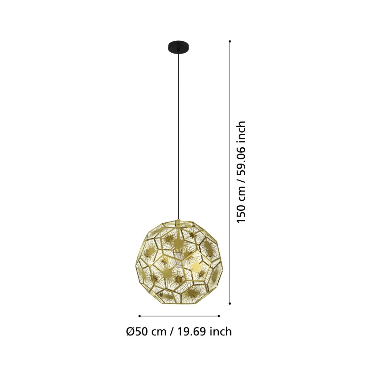 Suspension SKOURA doré Ø50cm